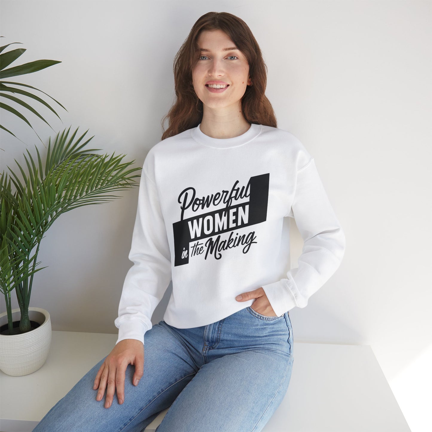Powerful Women In The Making Unisex Heavy Blend™ Crewneck Sweatshirt