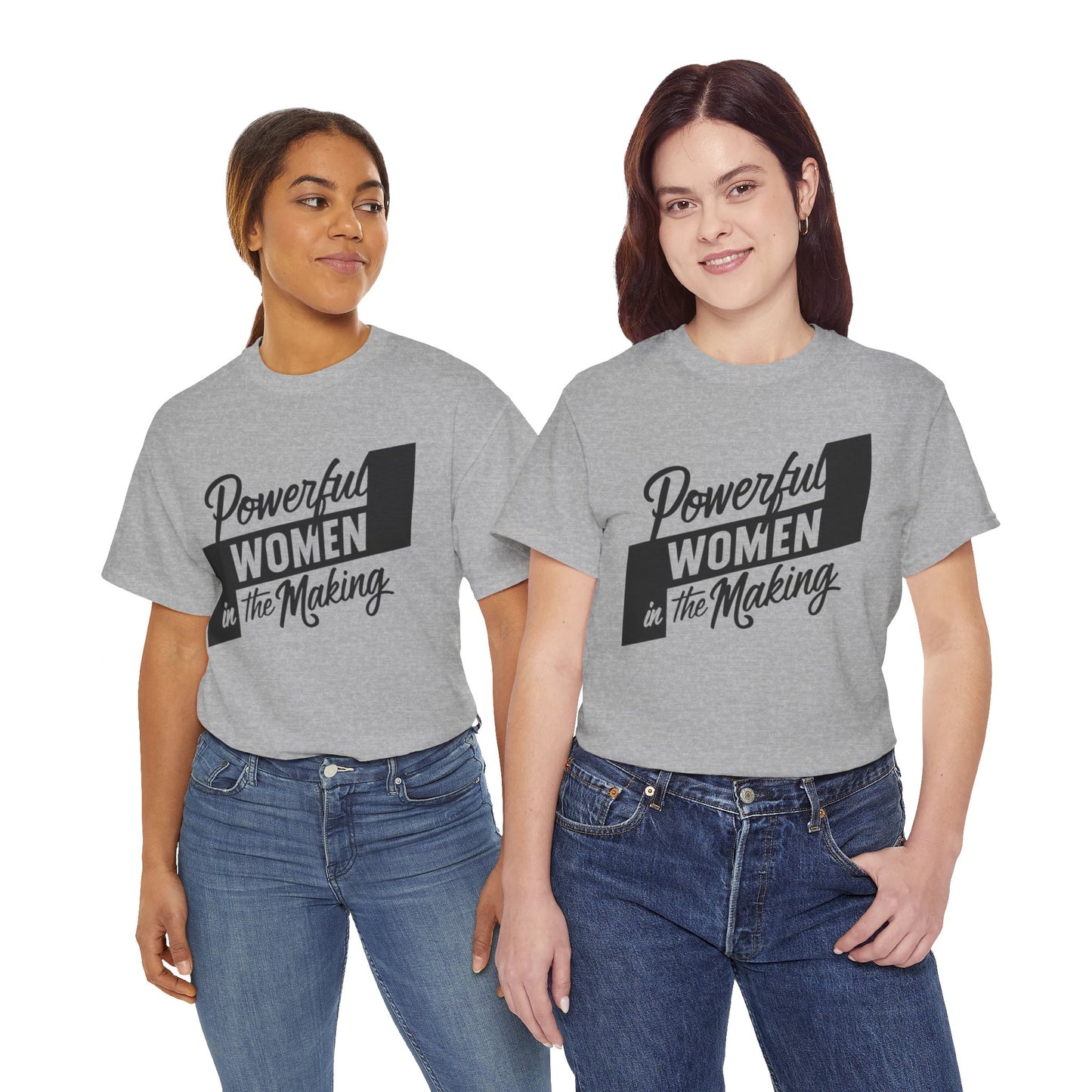 Powerful Women Printed T Shirt with Hearts