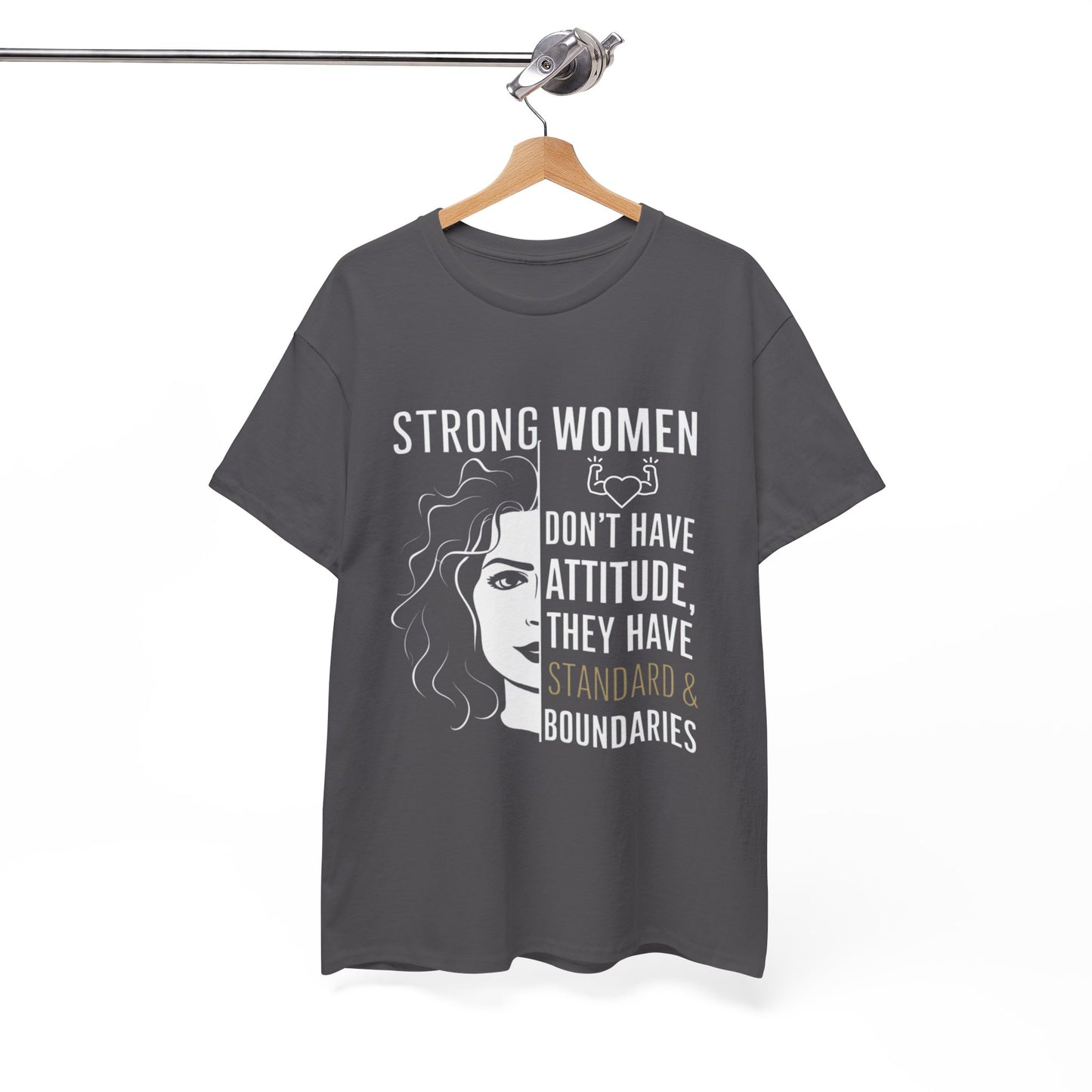 Strong Women Printed T Shirt with Hearts