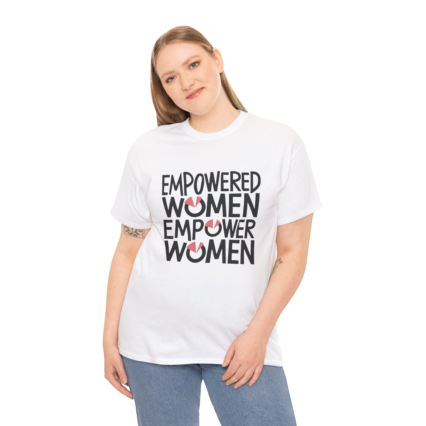 Empowered Printed T Shirt with Hearts