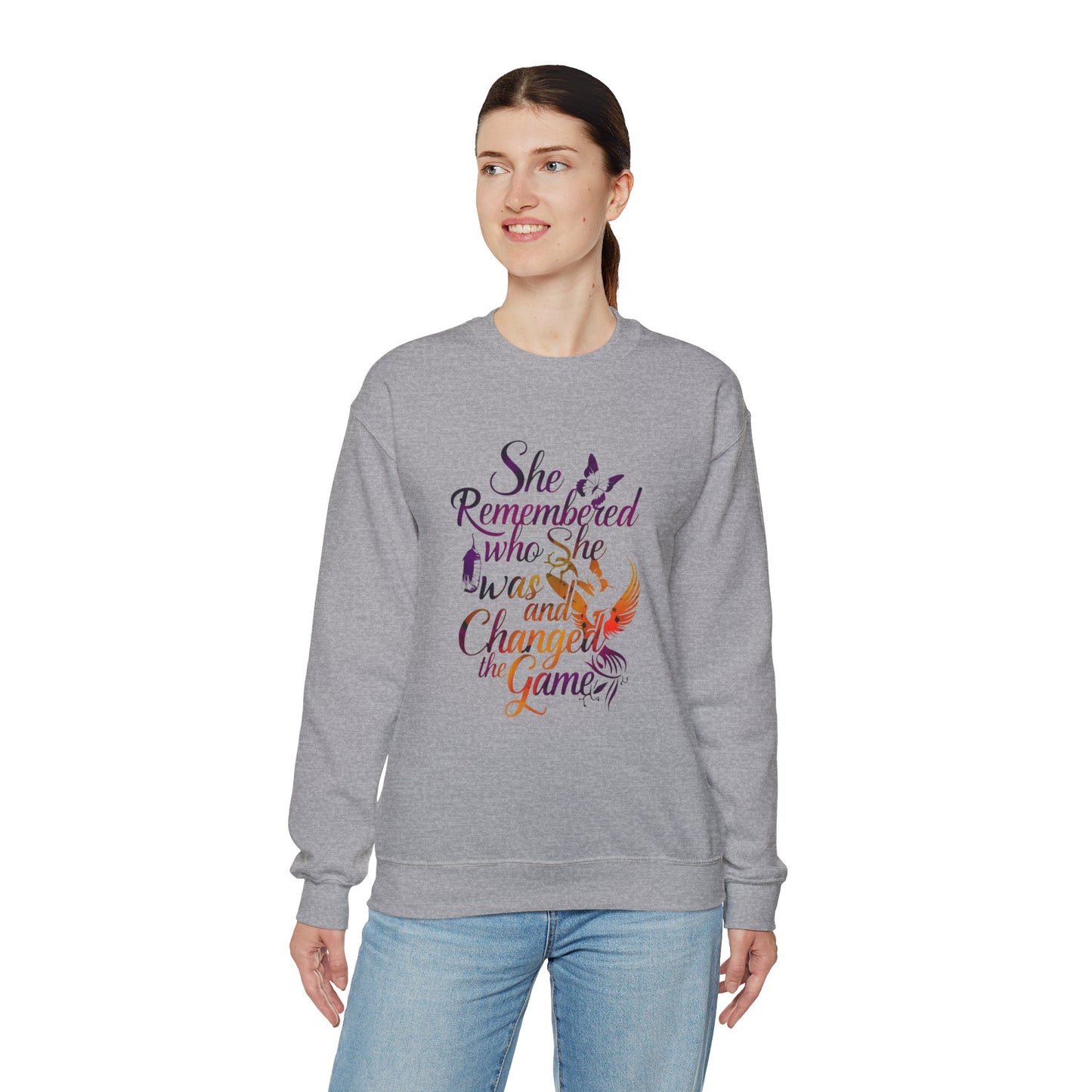 She Remembered Who She Was And Changed The Game Unisex Heavy Blend™ Crewneck Sweatshirt
