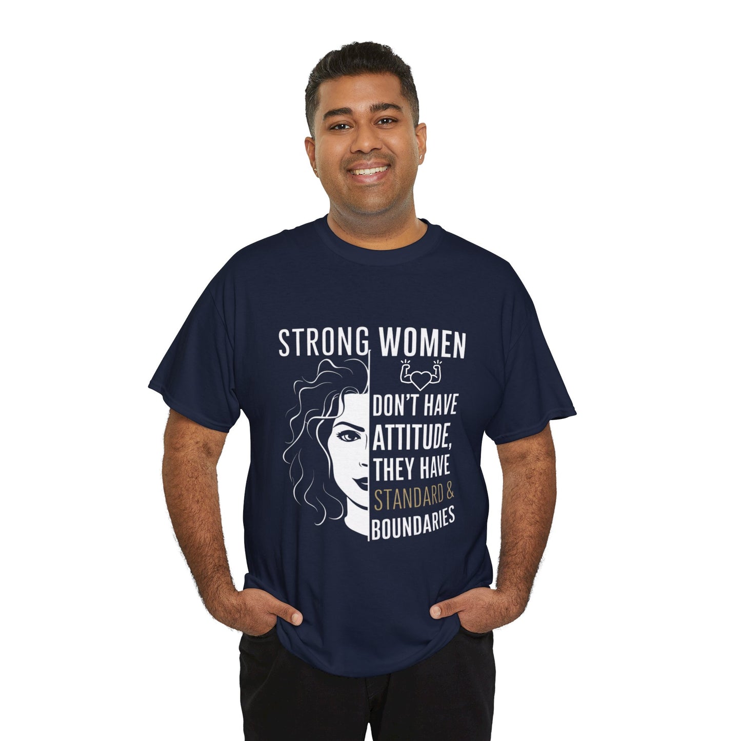 Strong Women Printed T Shirt with Hearts