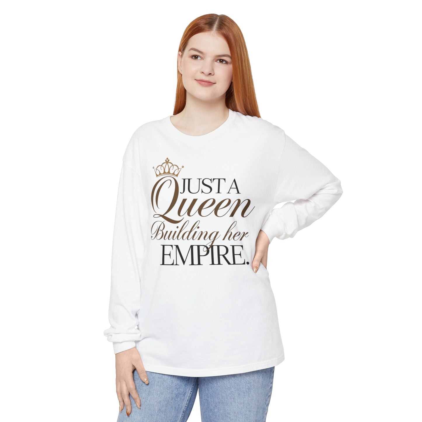 Just A Women Garment-dyed Long Sleeve T-Shirt