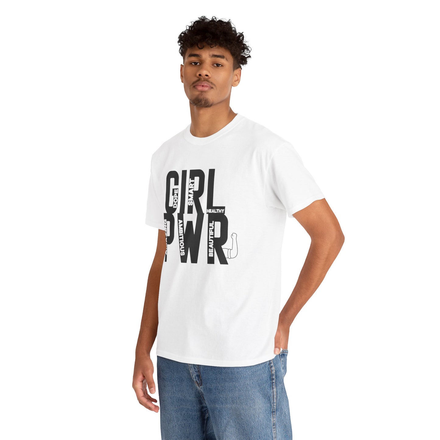 GIRL PWR Printed T Shirt with Hearts