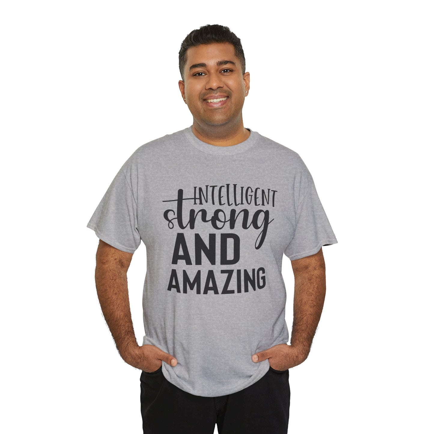 Intelligent Strong Printed T Shirt with Hearts