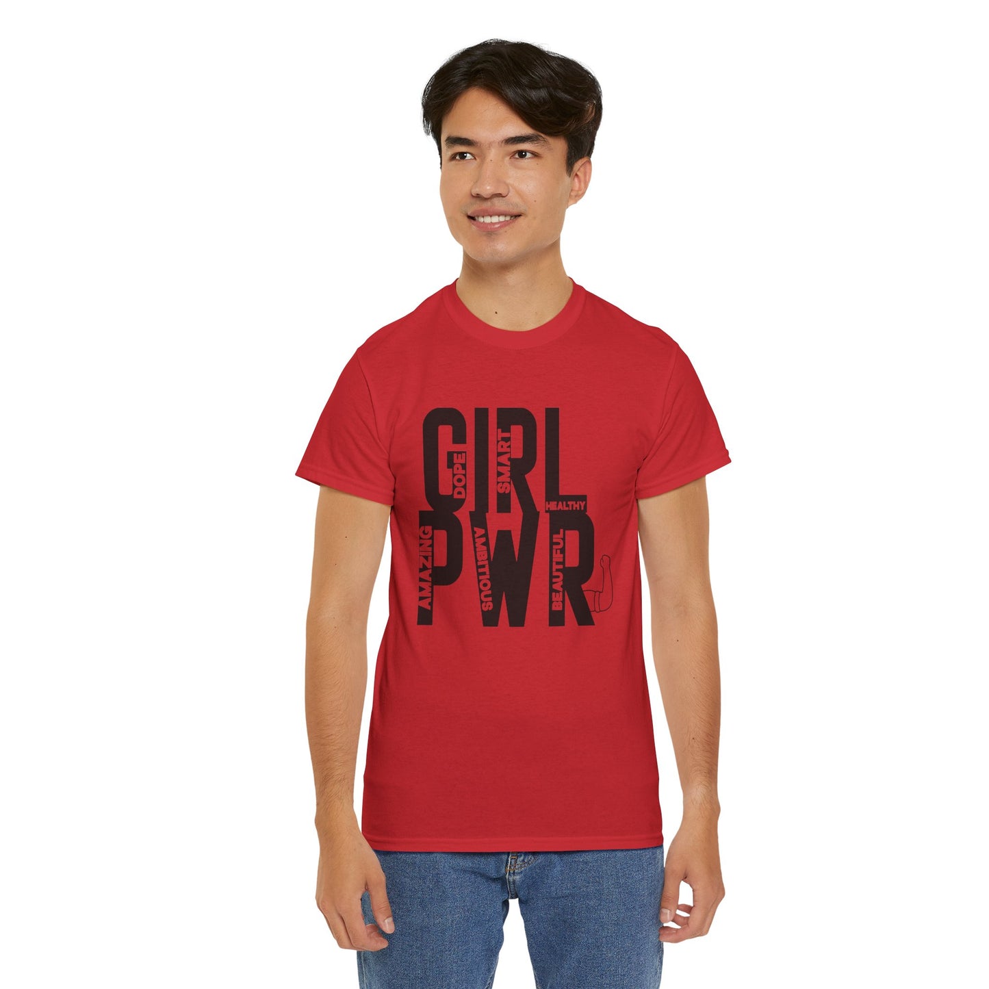 GIRL PWR Printed T Shirt with Hearts