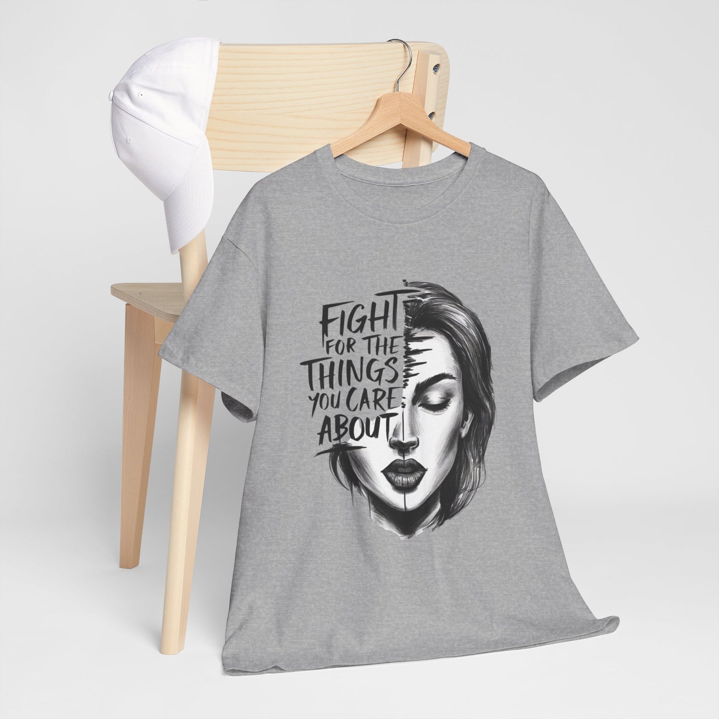 Fight Printed T Shirt with Hearts