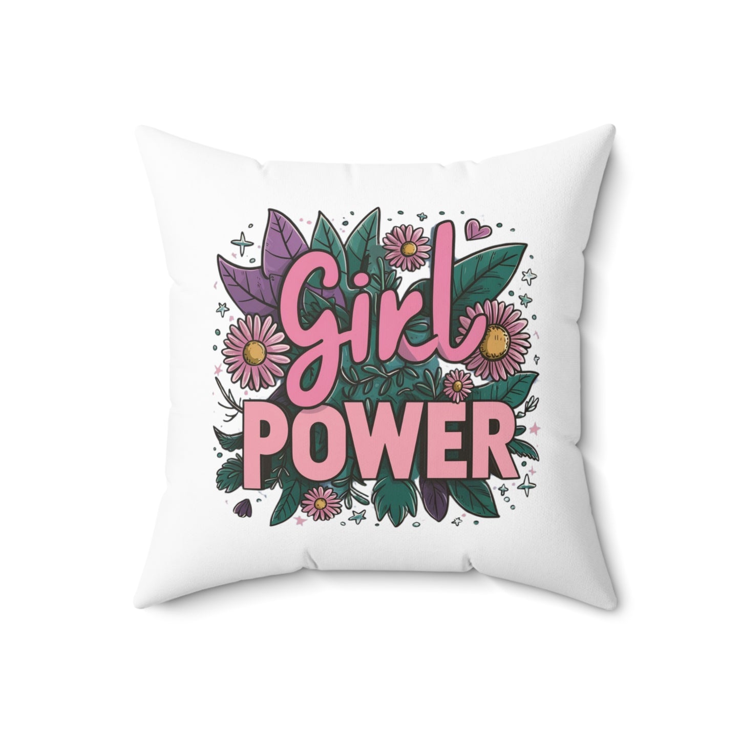 Girl Power Spun Polyester Square Pillow