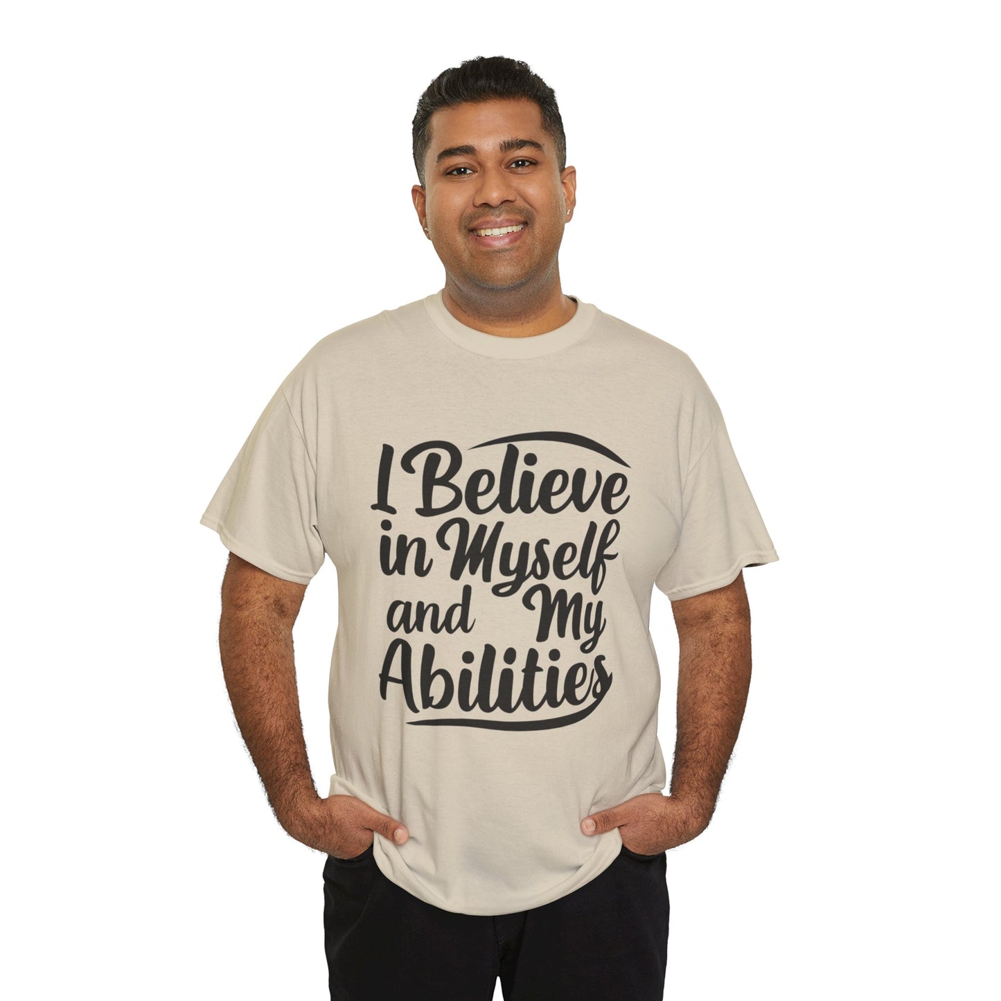 I Believe Printed T Shirt with Hearts