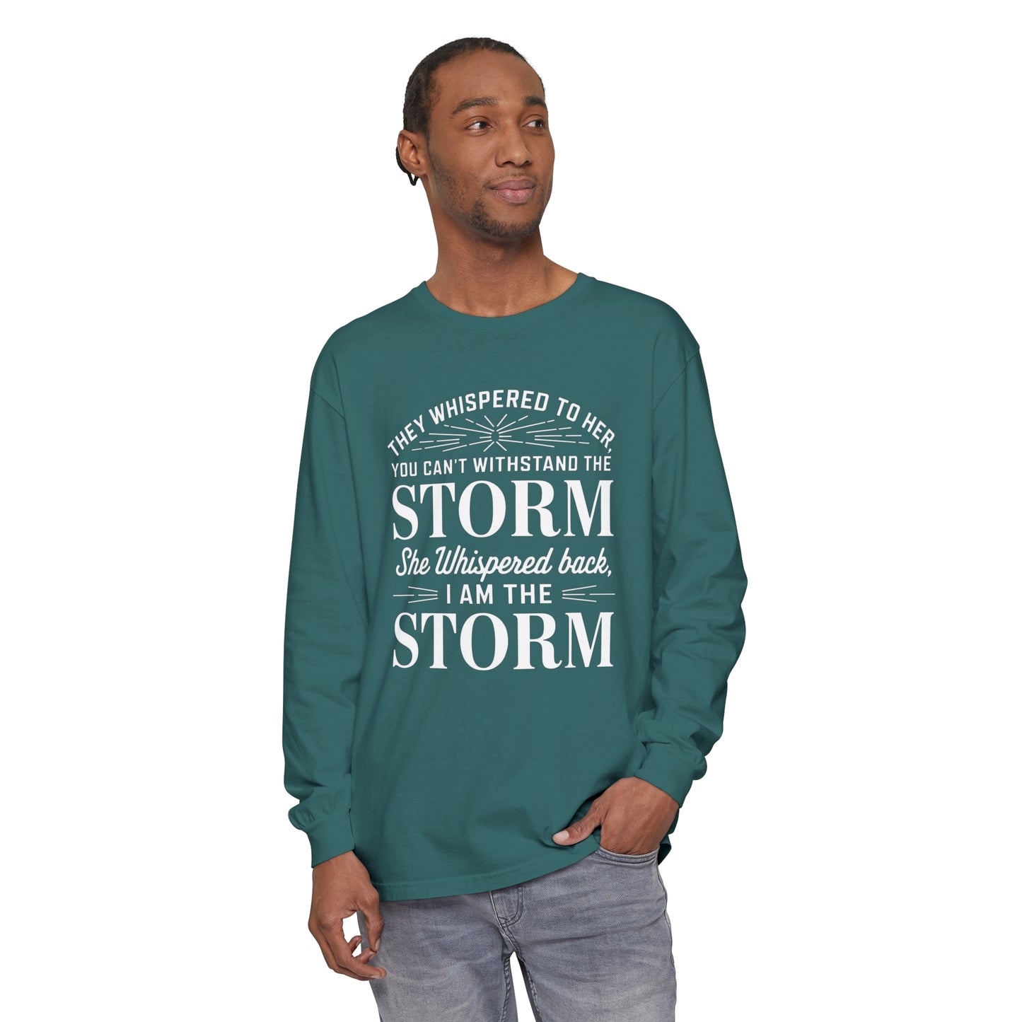 They Whispered Women Garment-dyed Long Sleeve T-Shirt