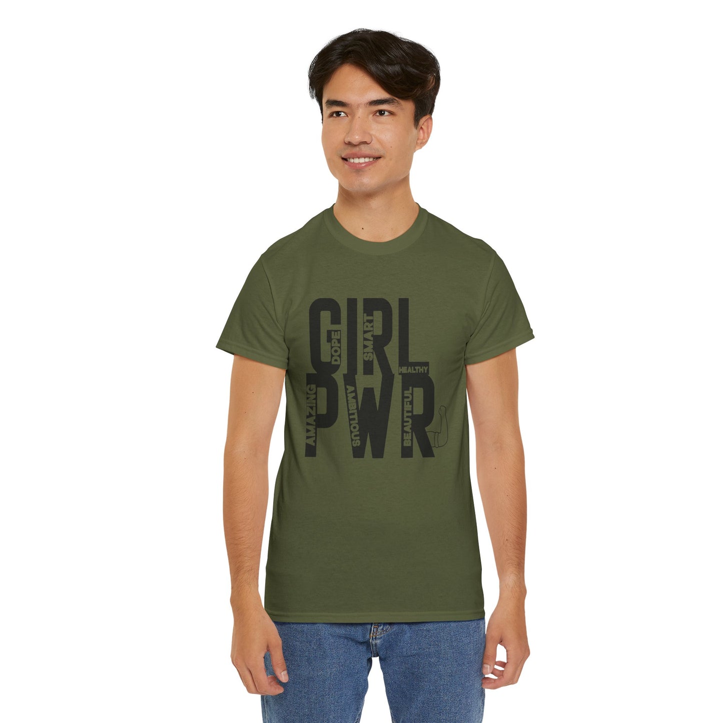 GIRL PWR Printed T Shirt with Hearts