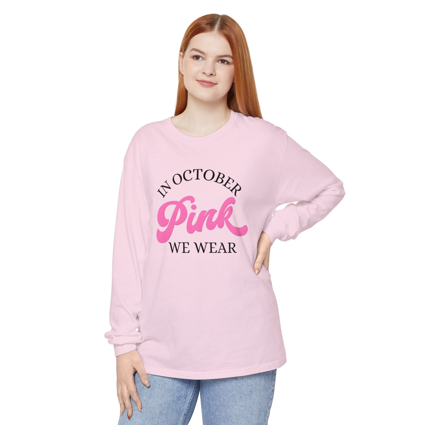 In October Unisex Garment-dyed Long Sleeve T-Shirt