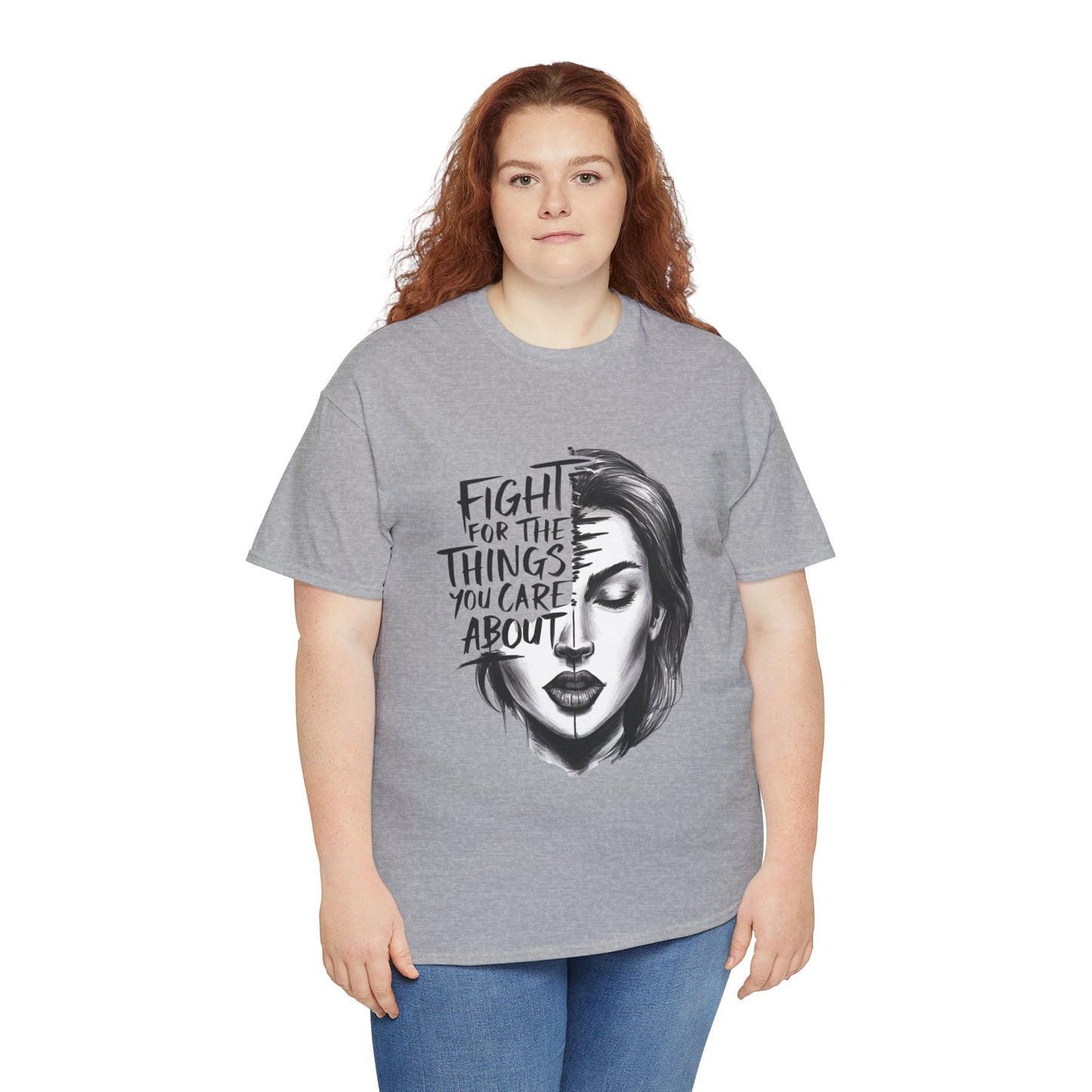 Fight Printed T Shirt with Hearts