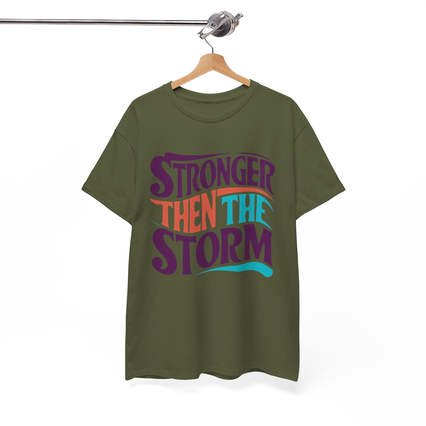 Stronger Then  Printed T Shirt with Hearts