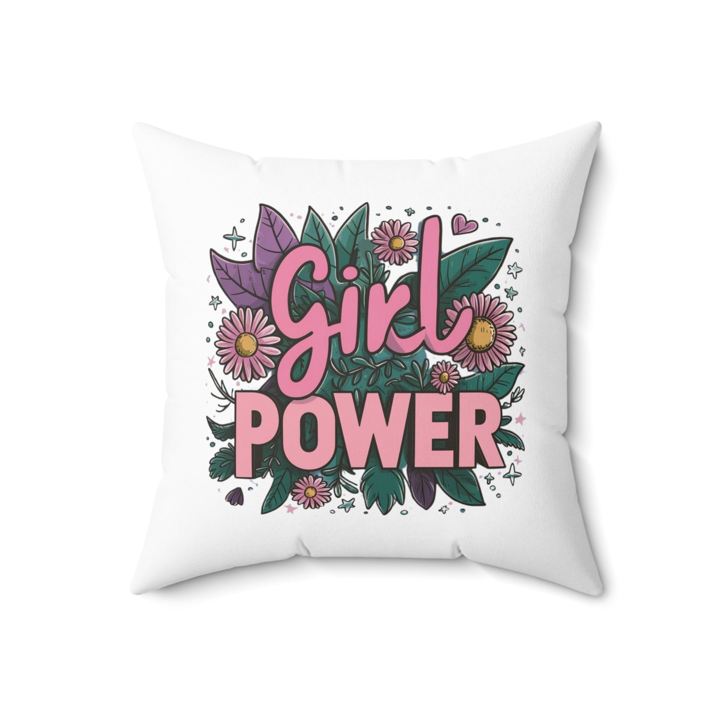 Girl Power Spun Polyester Square Pillow