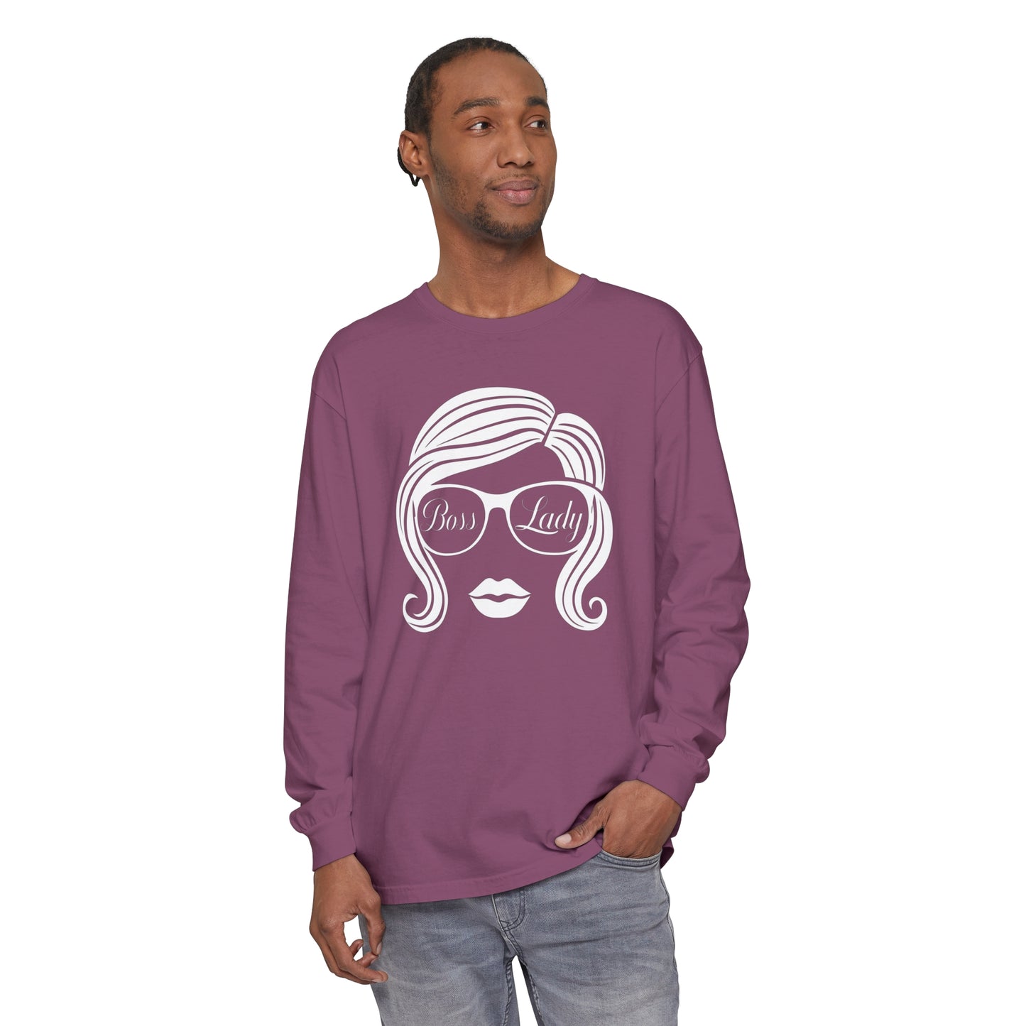 Boss Lady Women Garment-dyed Long Sleeve T-Shirt