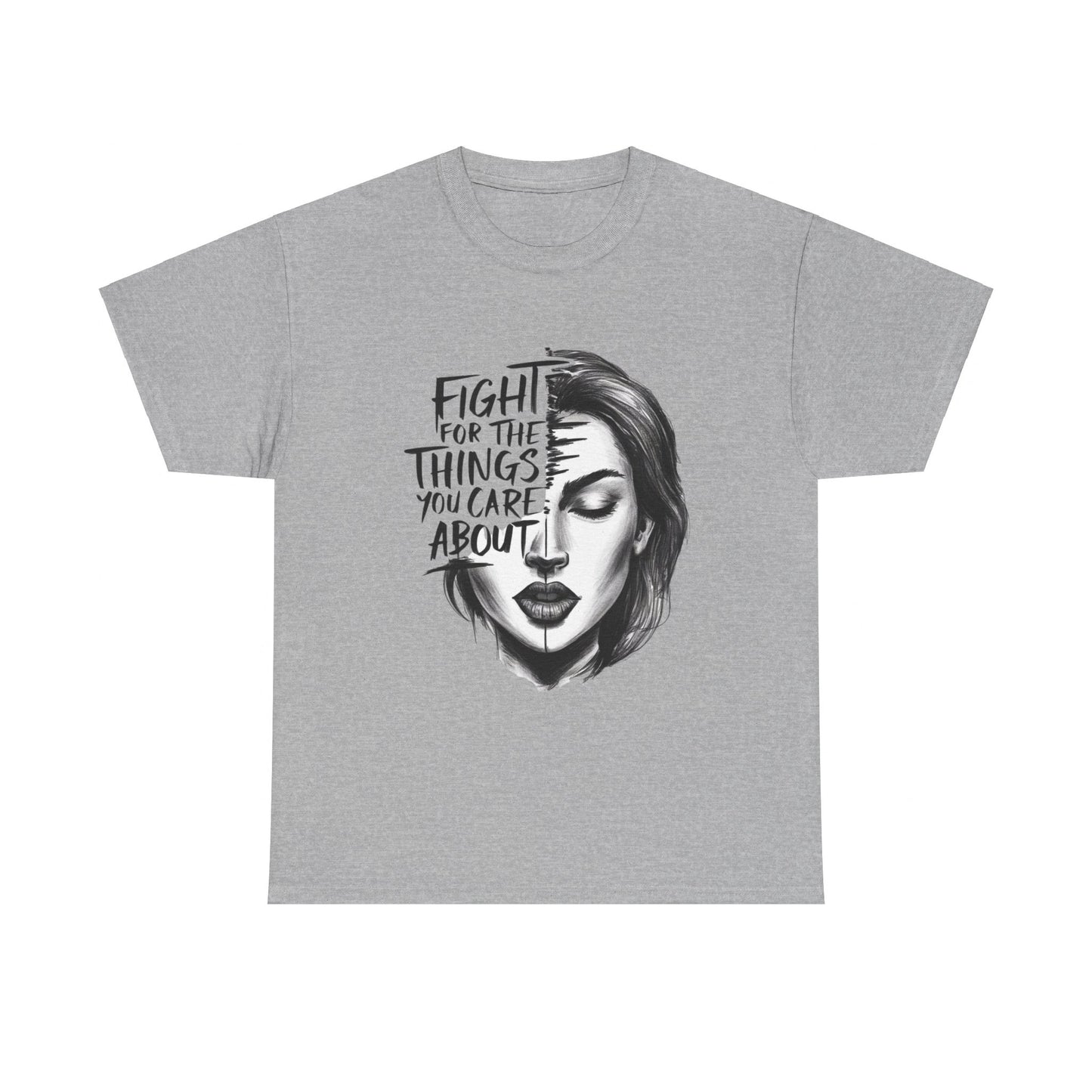 Fight Printed T Shirt with Hearts