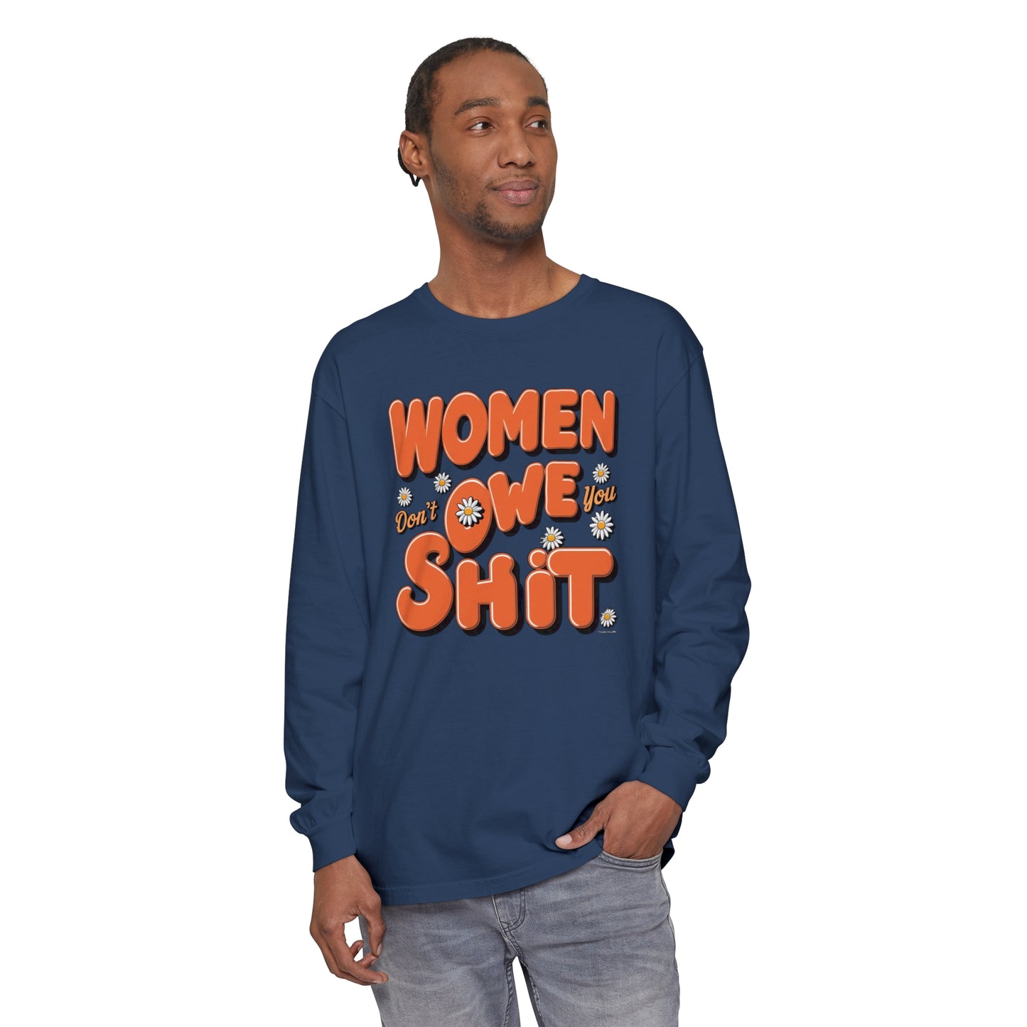 Women Don't Women Garment-dyed Long Sleeve T-Shirt