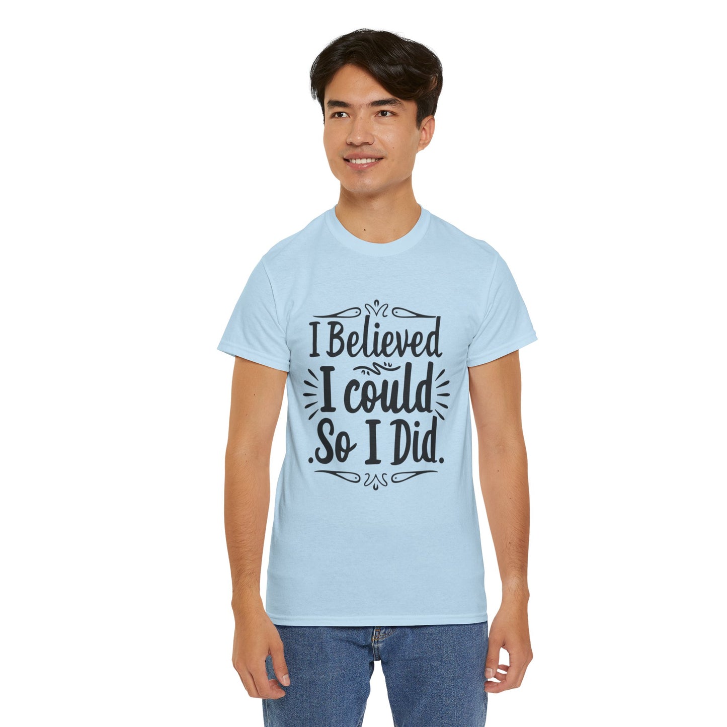 I Believed Printed T Shirt with Hearts