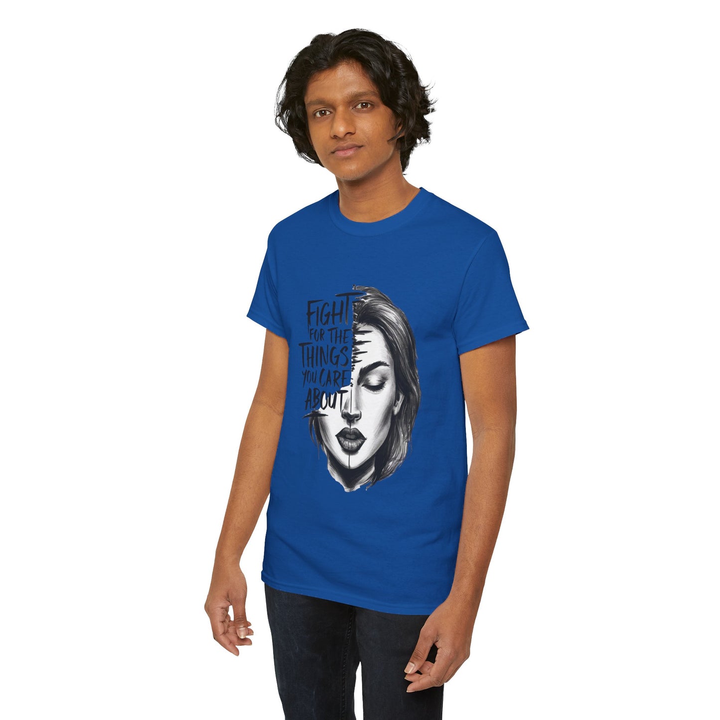 Fight Printed T Shirt with Hearts