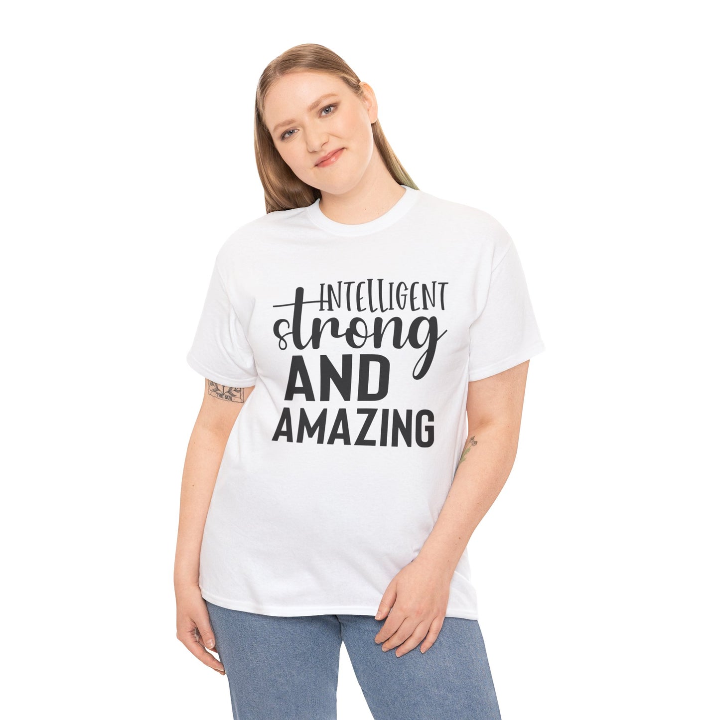 Intelligent Strong Printed T Shirt with Hearts