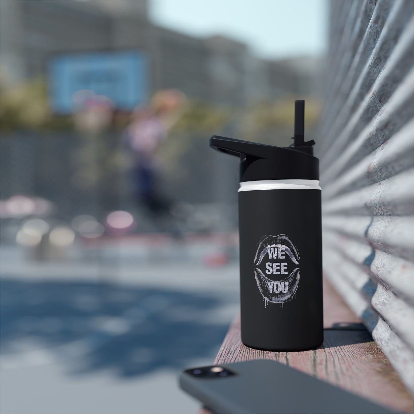 We See You  Stainless Steel Water Bottle, Standard Lid