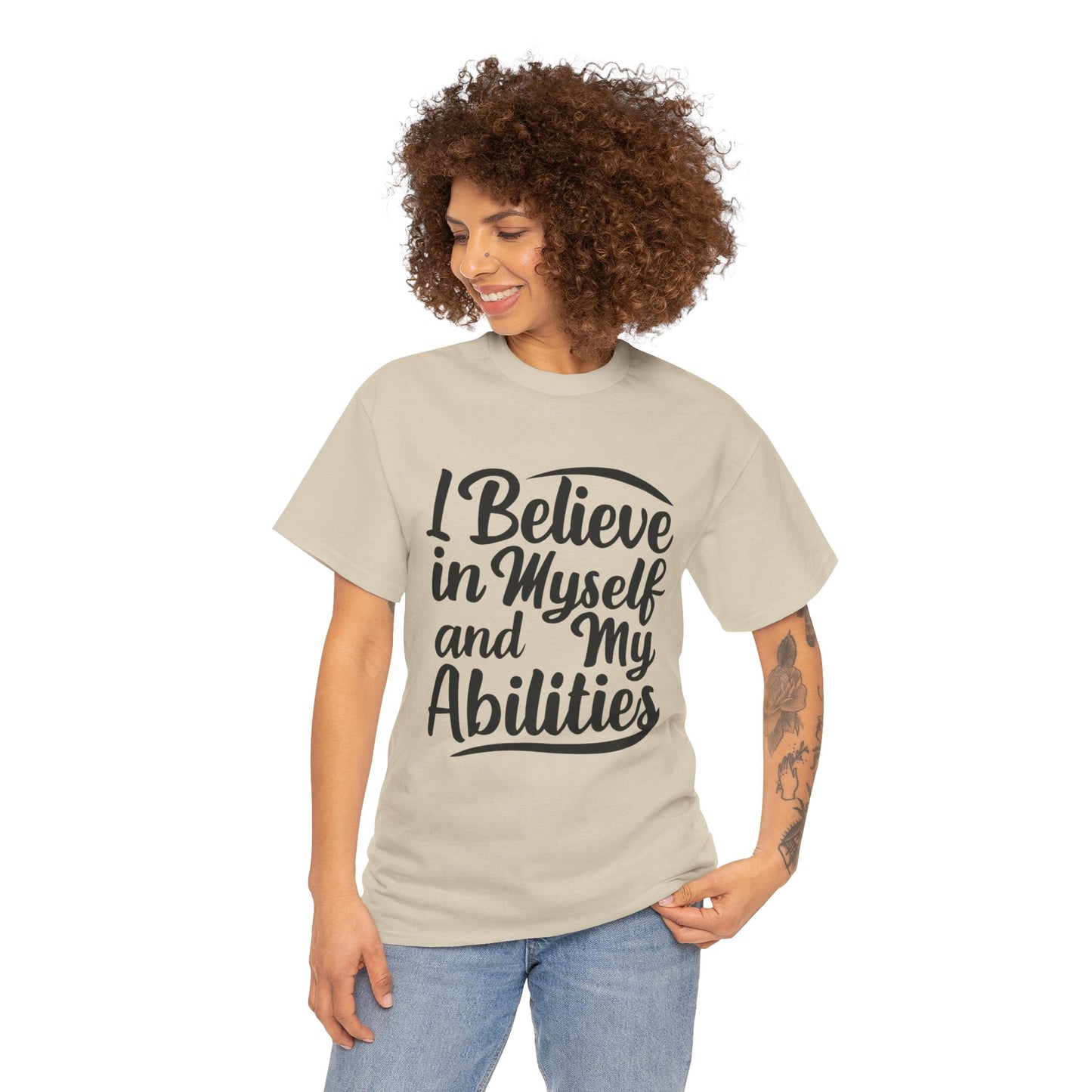 I Believe Printed T Shirt with Hearts
