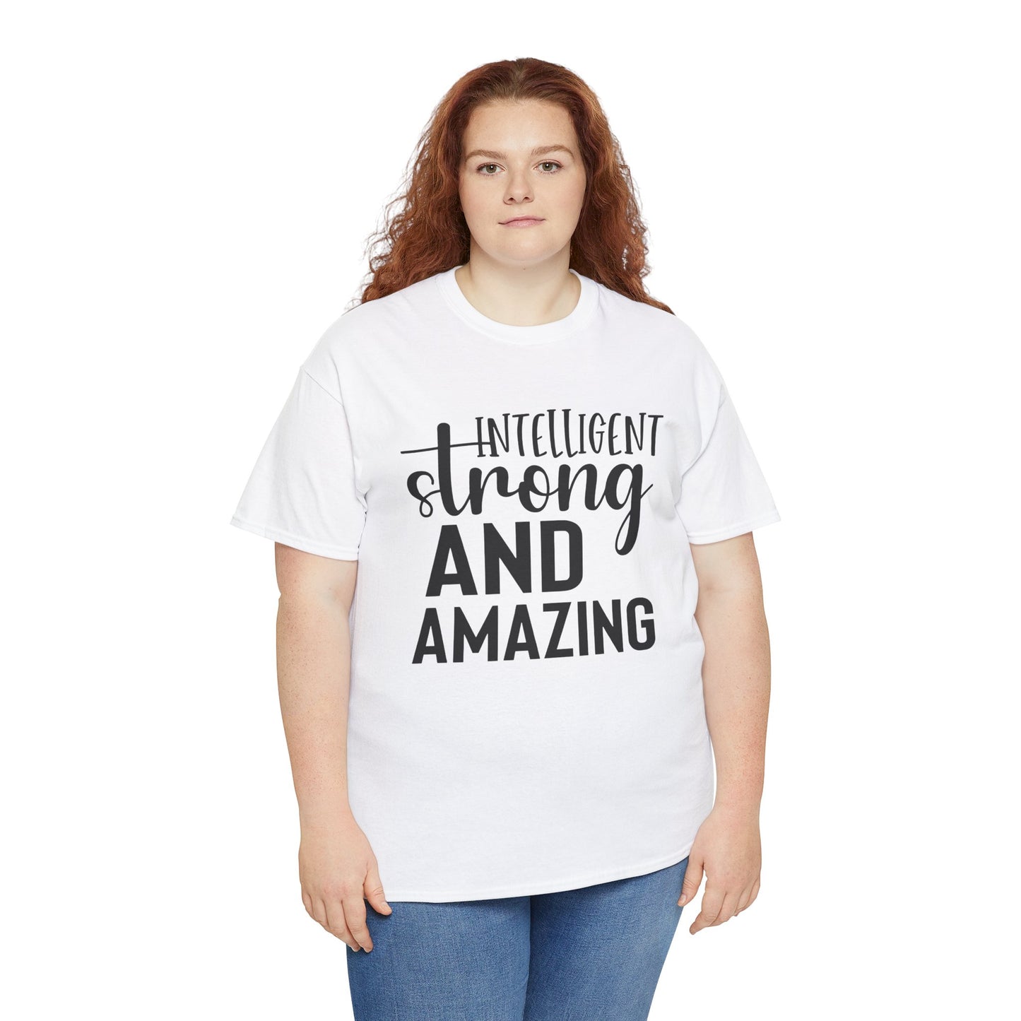 Intelligent Strong Printed T Shirt with Hearts