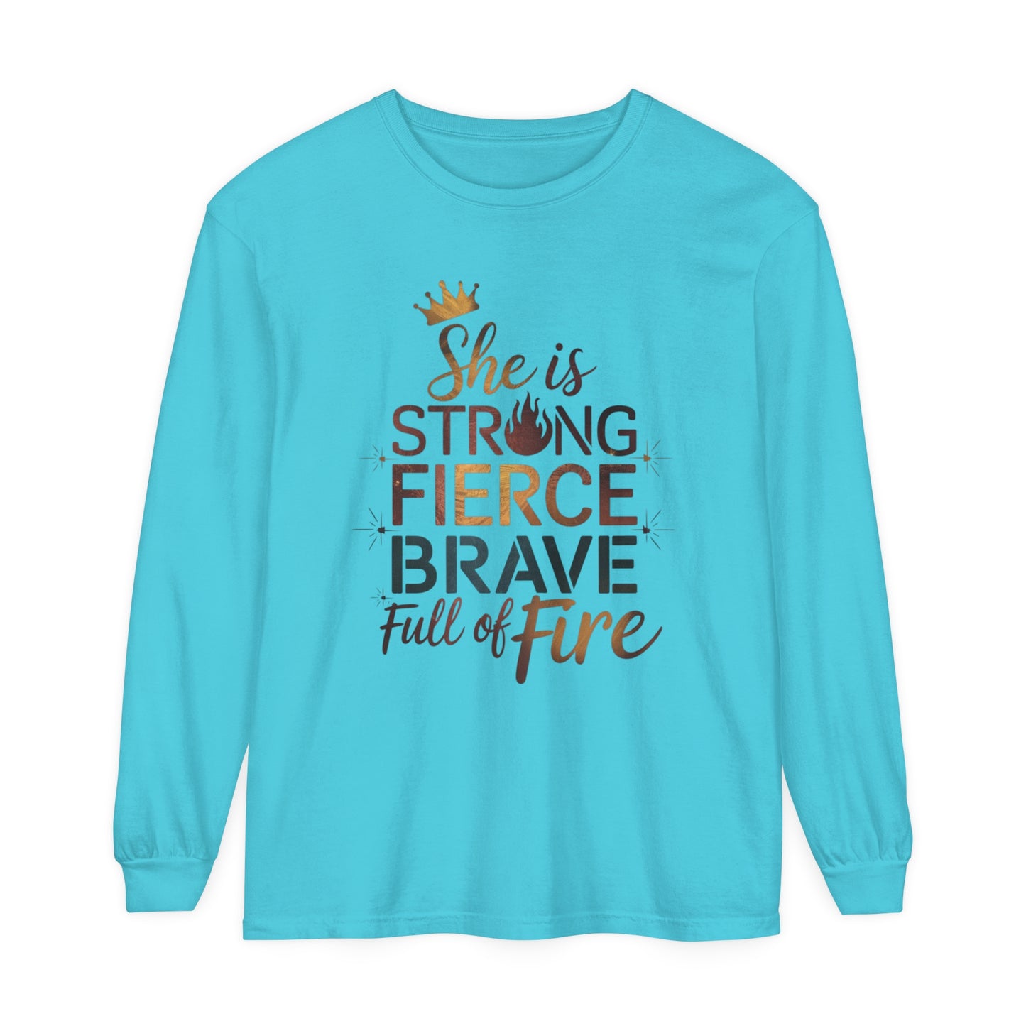 She Is Women Garment-dyed Long Sleeve T-Shirt