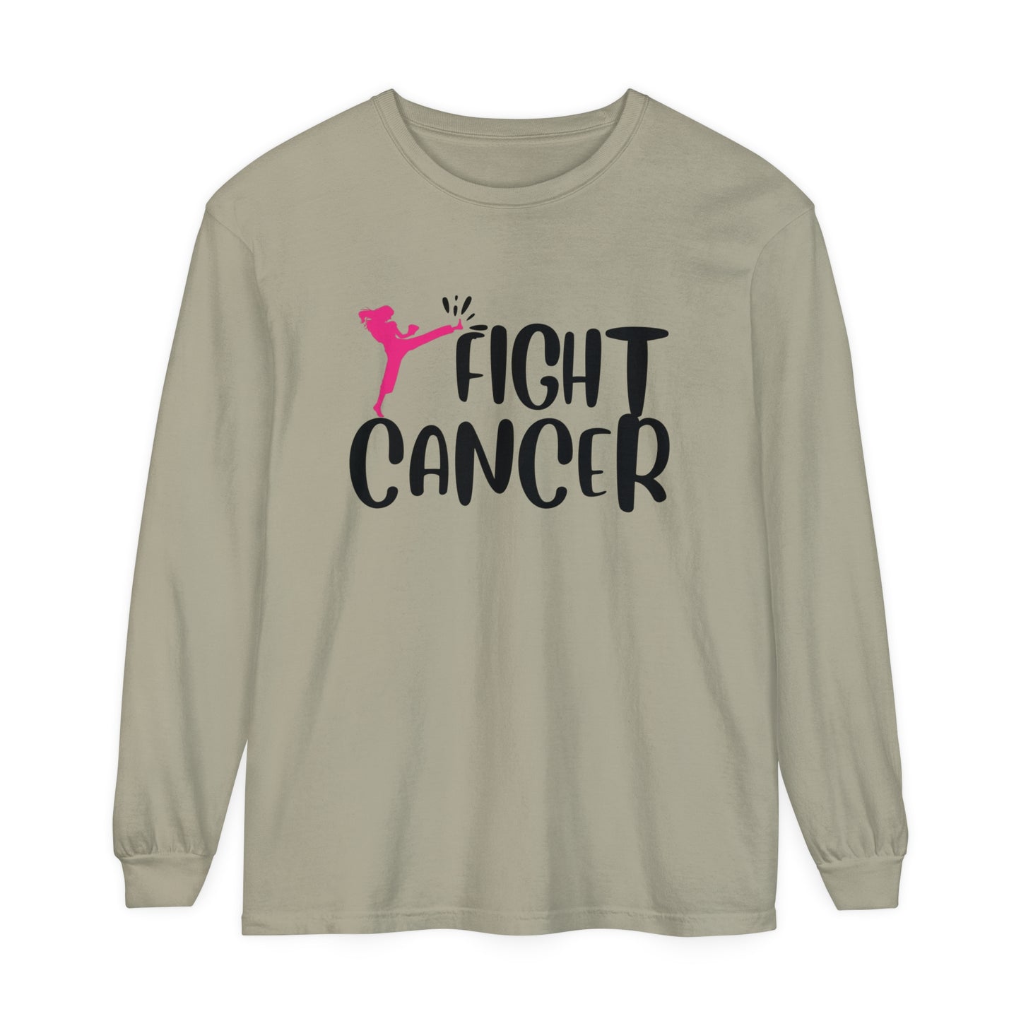 Fight Cancer Unisex Garment-dyed Long Sleeve T-Shirt