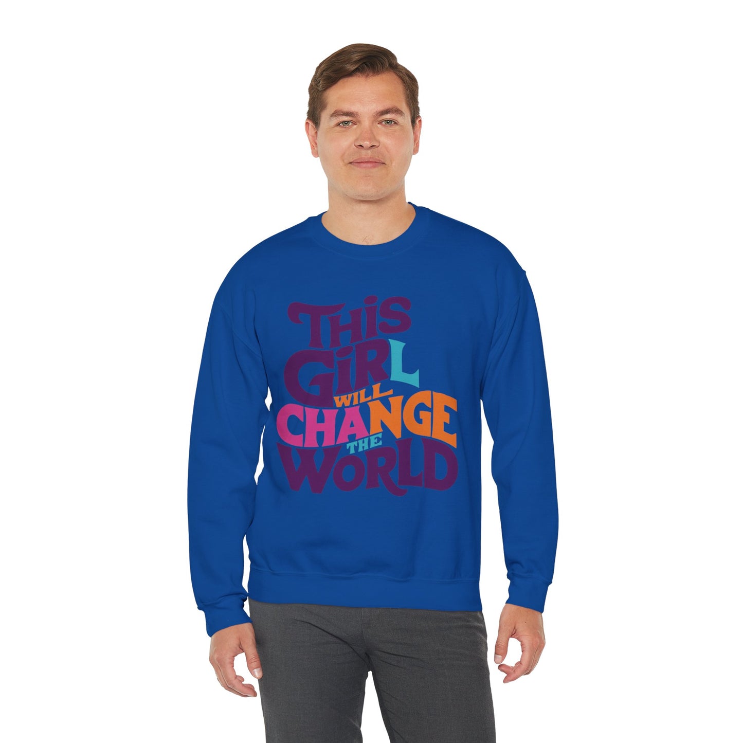 This Girl Will Change the World Unisex Heavy Blend™ Crewneck Sweatshirt