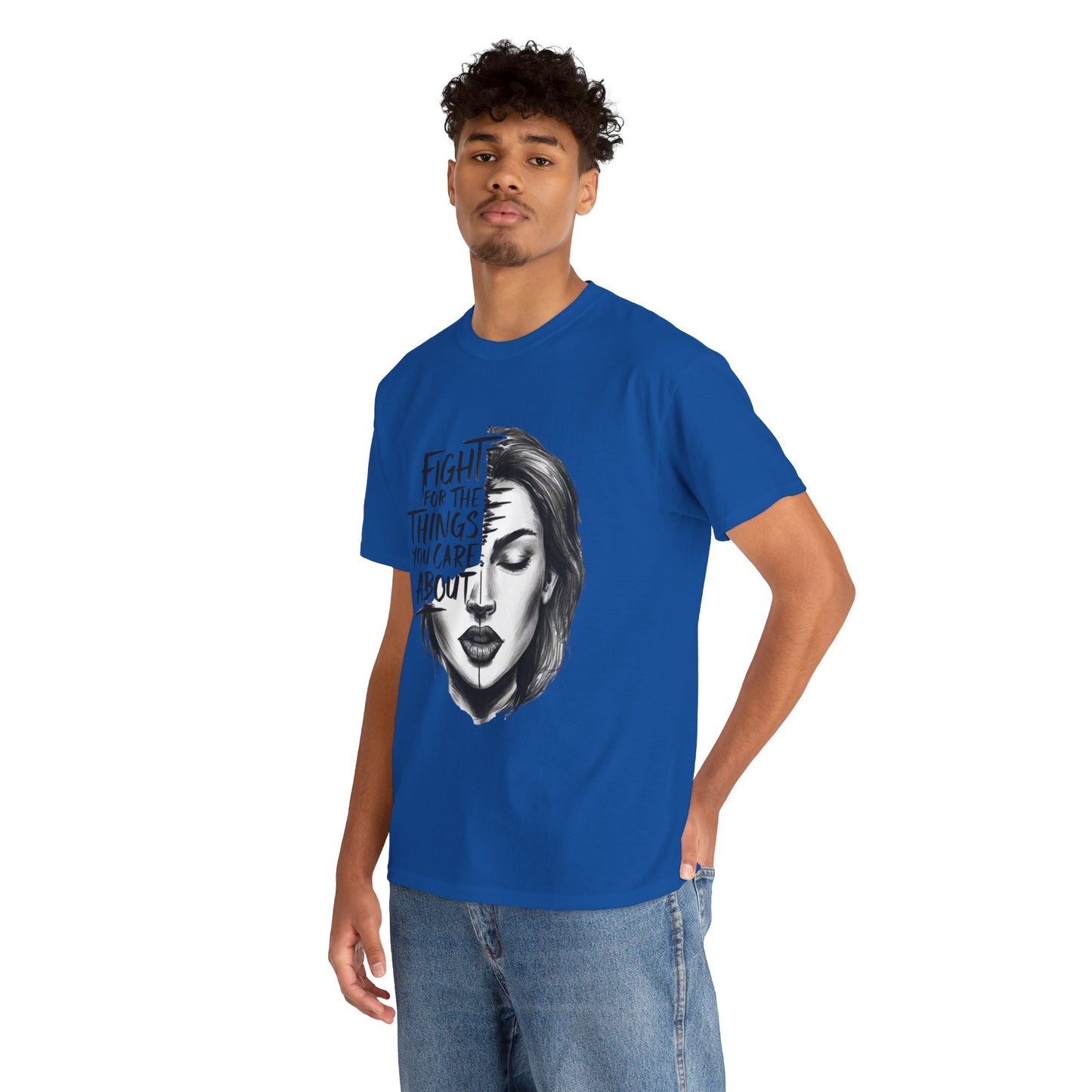 Fight Printed T Shirt with Hearts