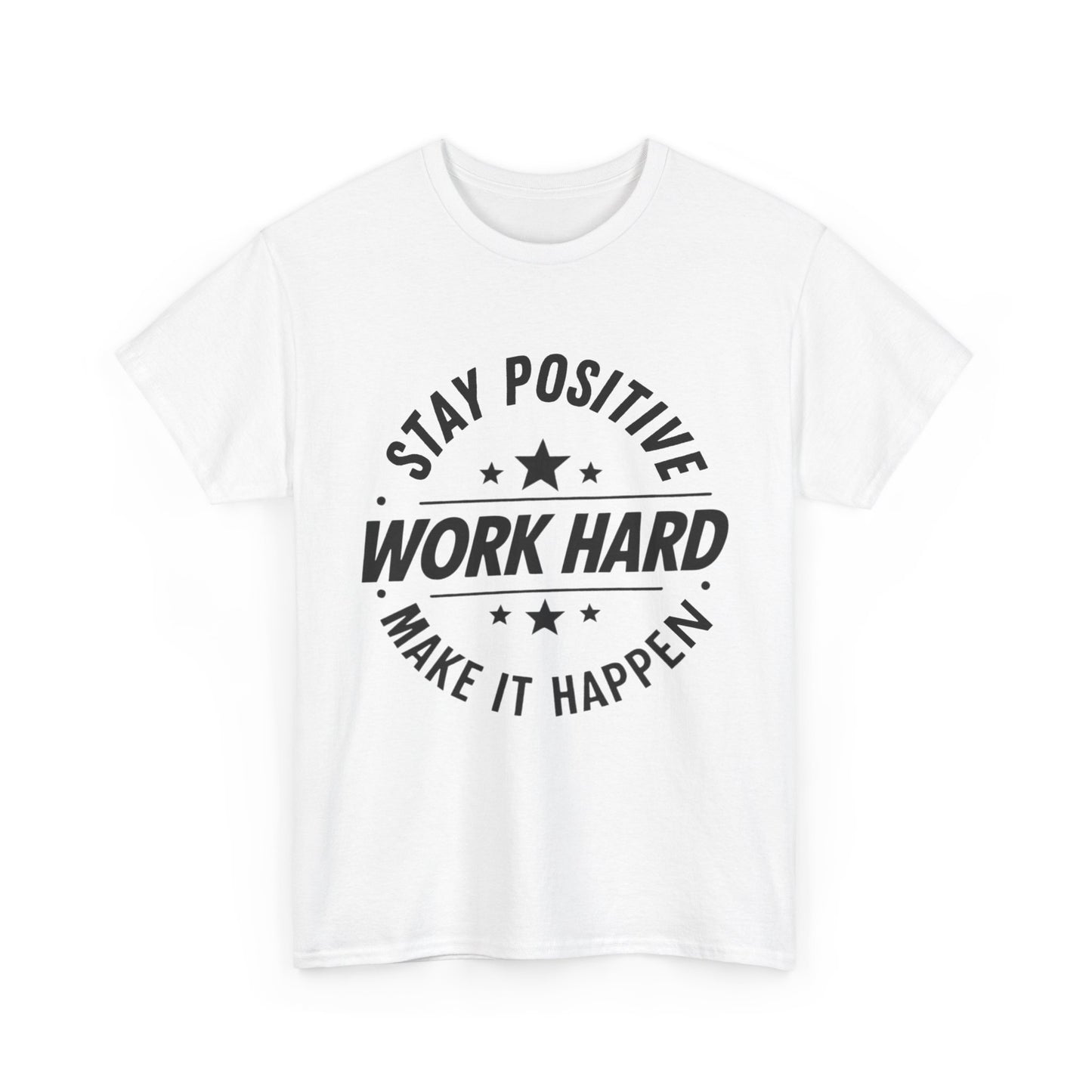Stay Positive Printed T Shirt with Hearts