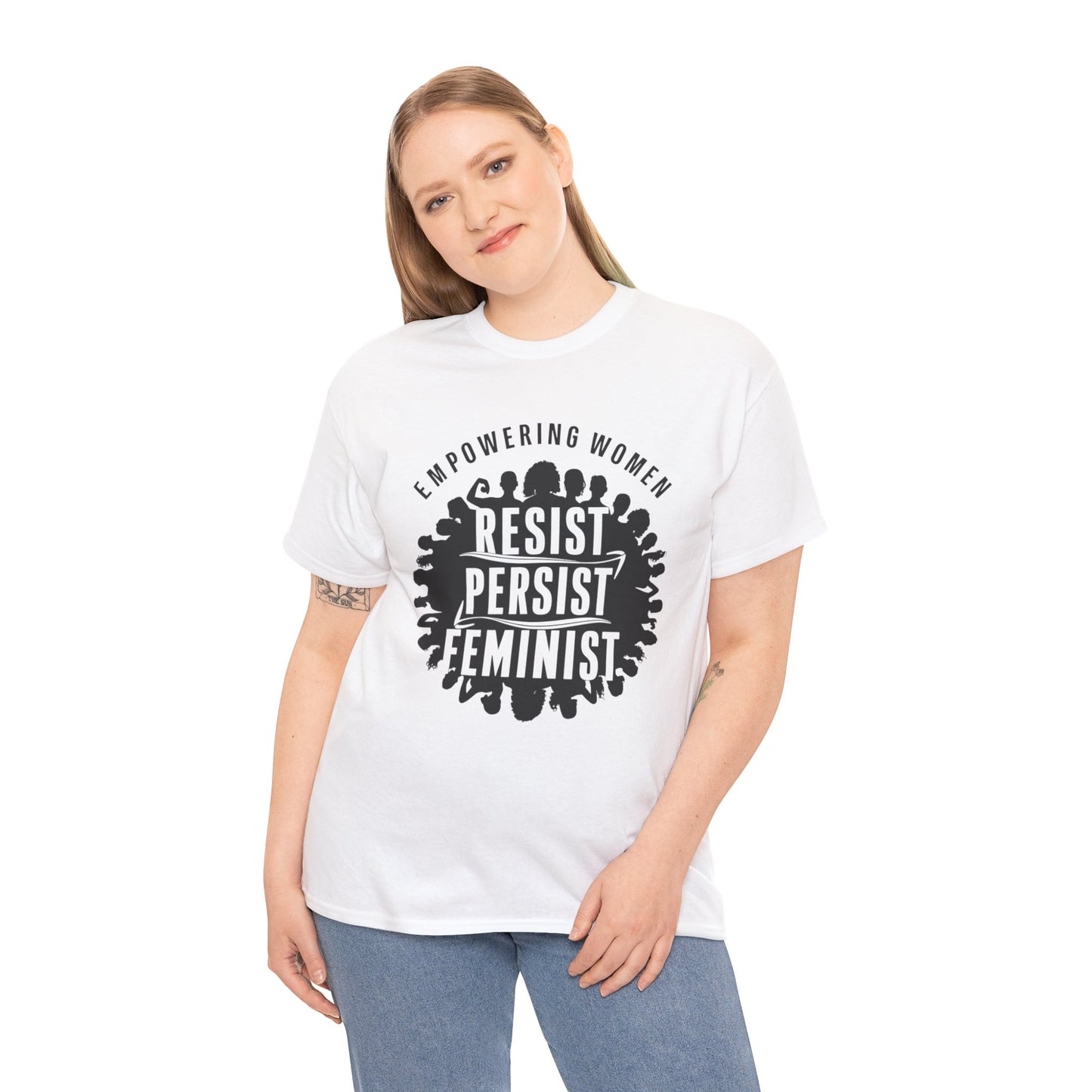 Empowering Women Printed T Shirt with Hearts