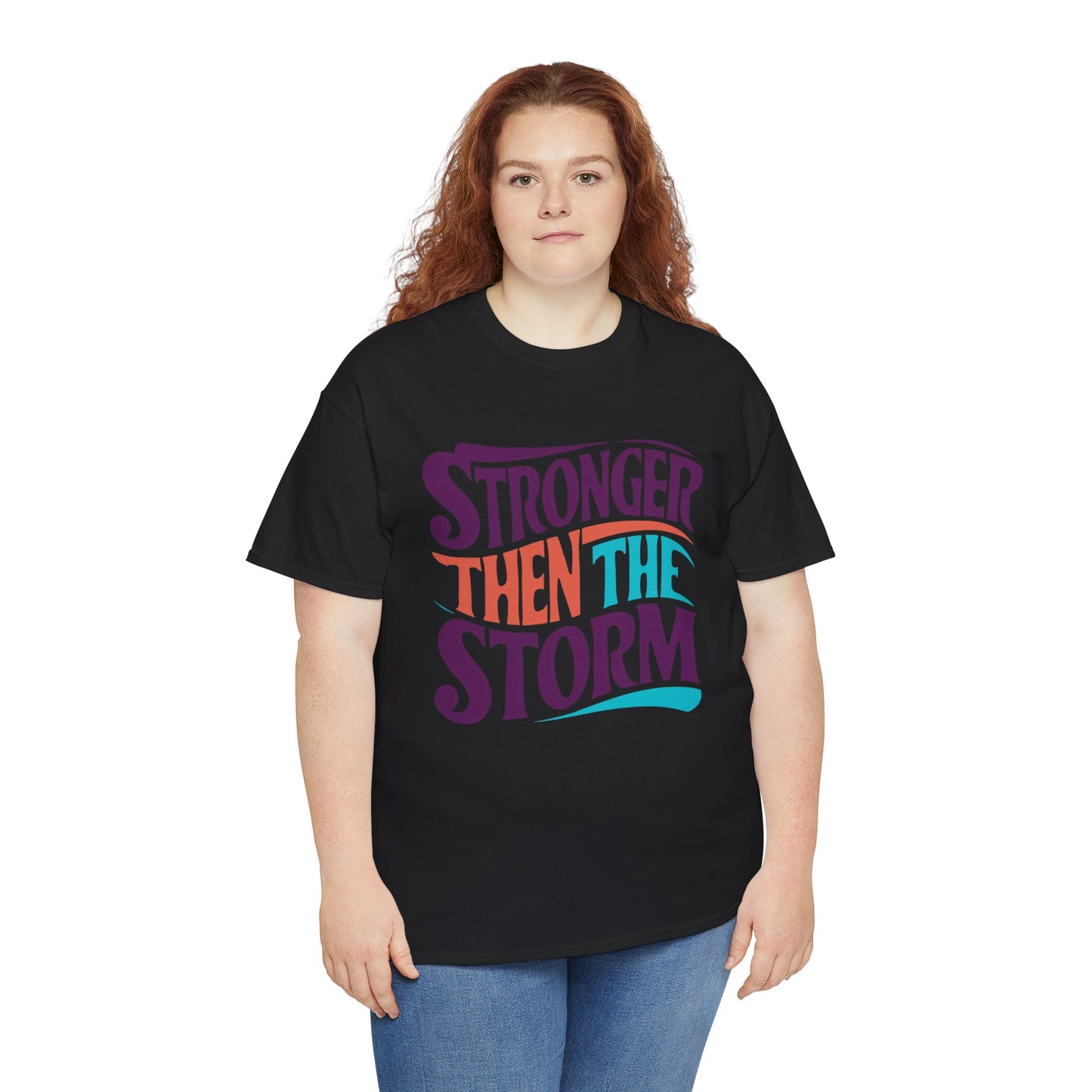 Stronger Then  Printed T Shirt with Hearts