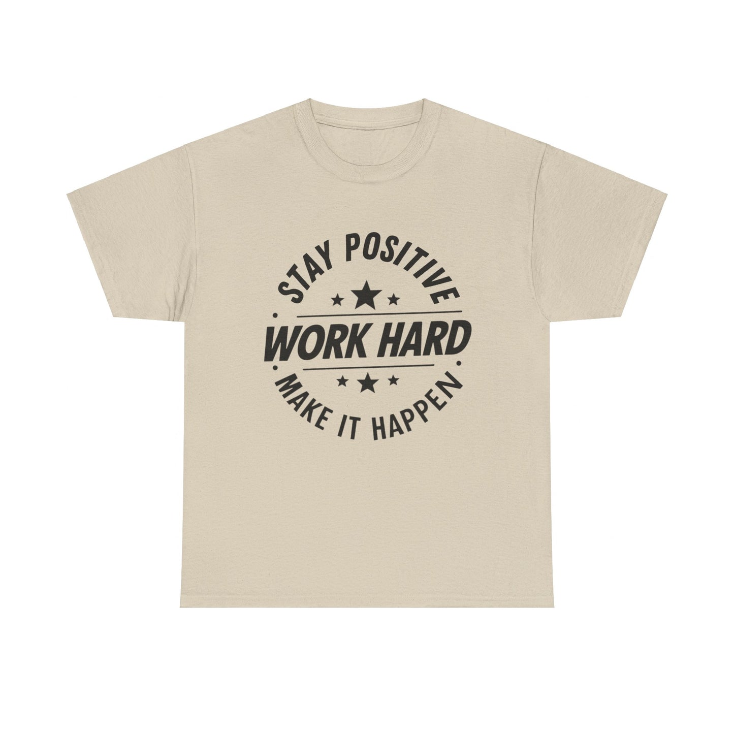 Stay Positive Printed T Shirt with Hearts