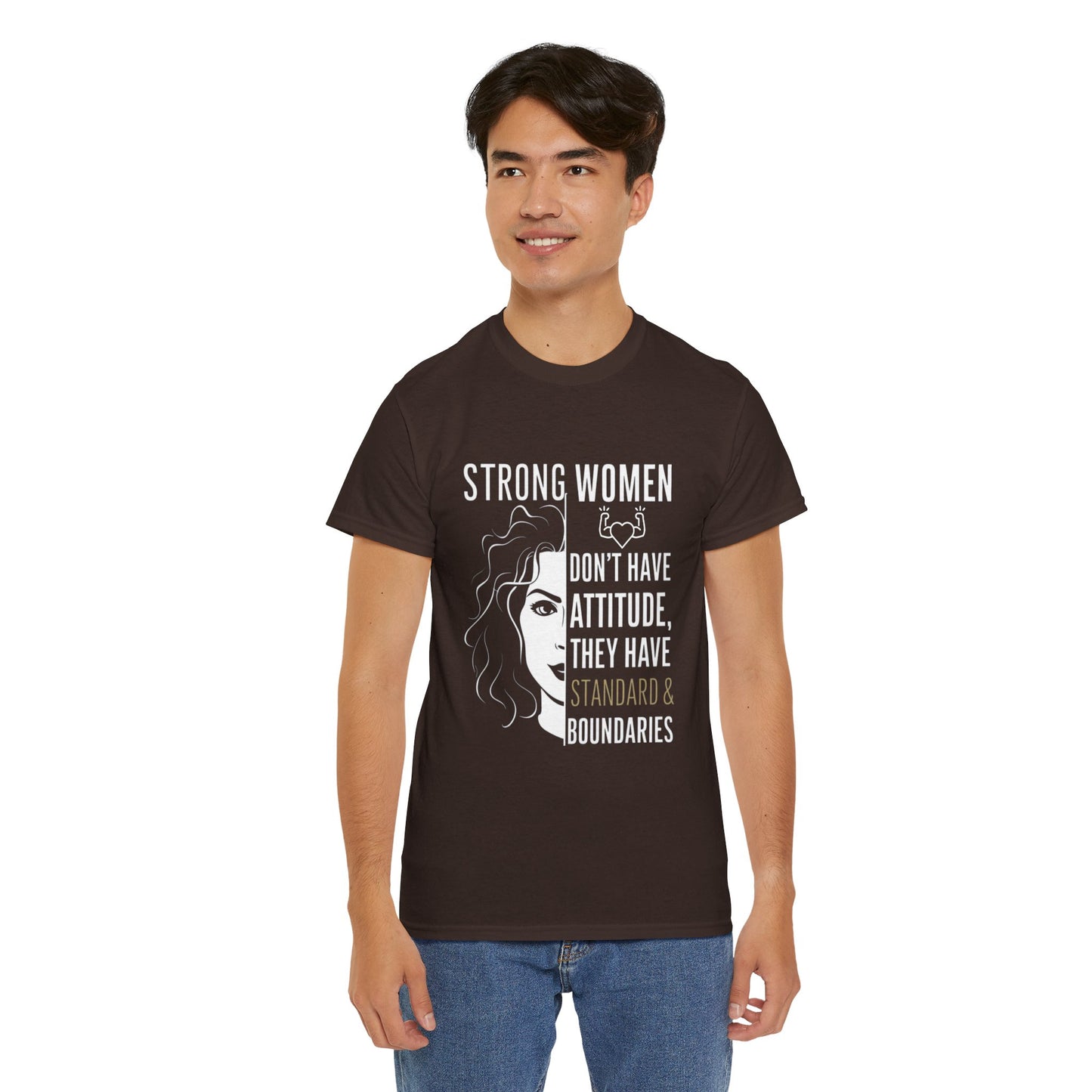Strong Women Printed T Shirt with Hearts