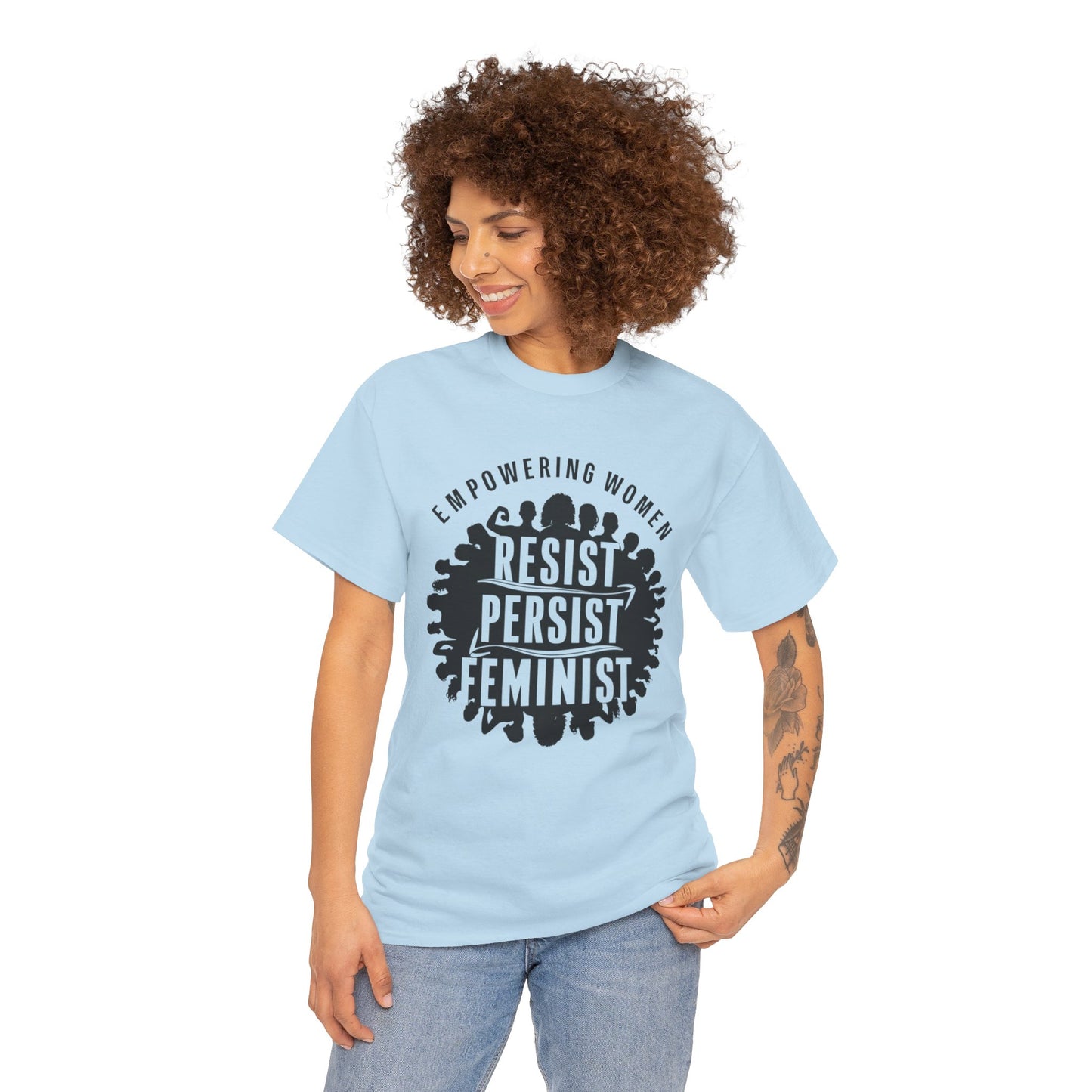 Empowering Women Printed T Shirt with Hearts