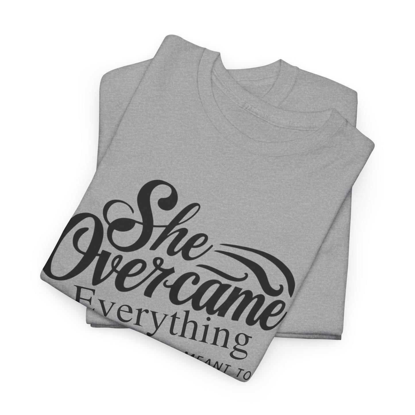 She Overcame Printed T Shirt with Hearts