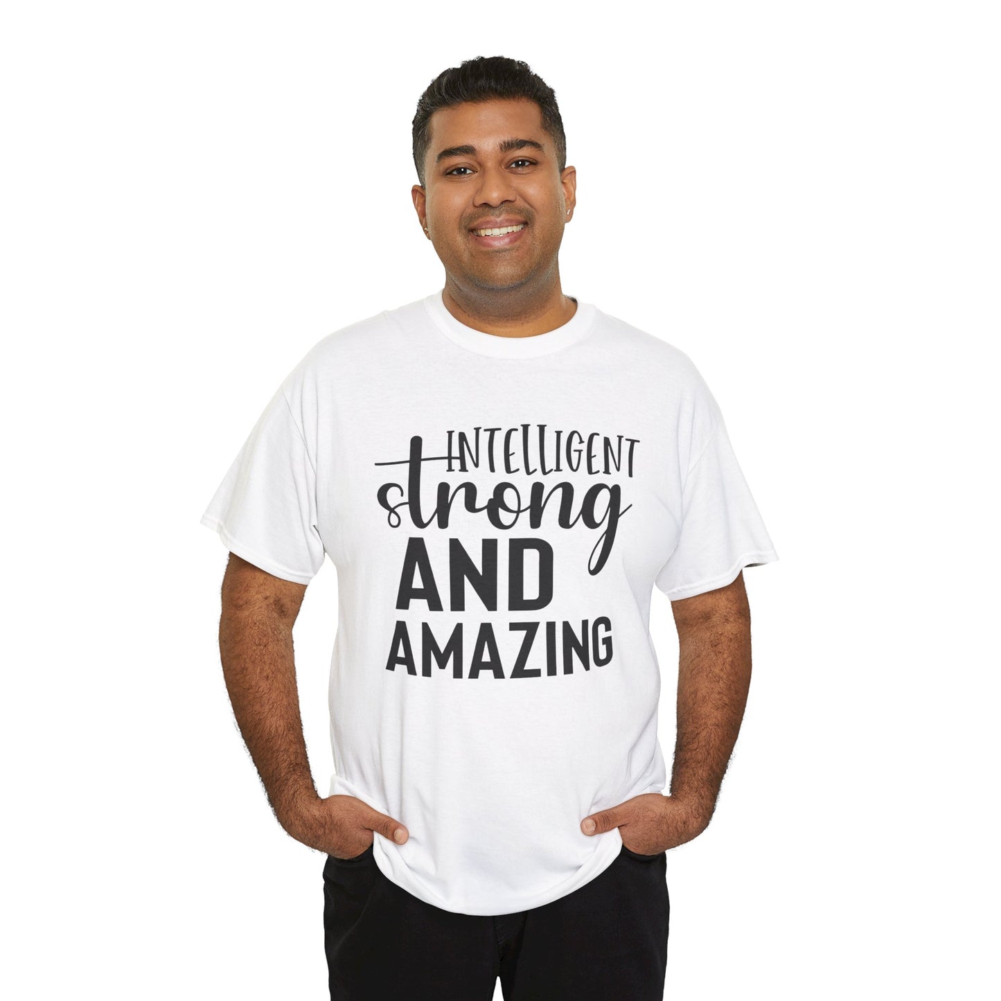 Intelligent Strong Printed T Shirt with Hearts