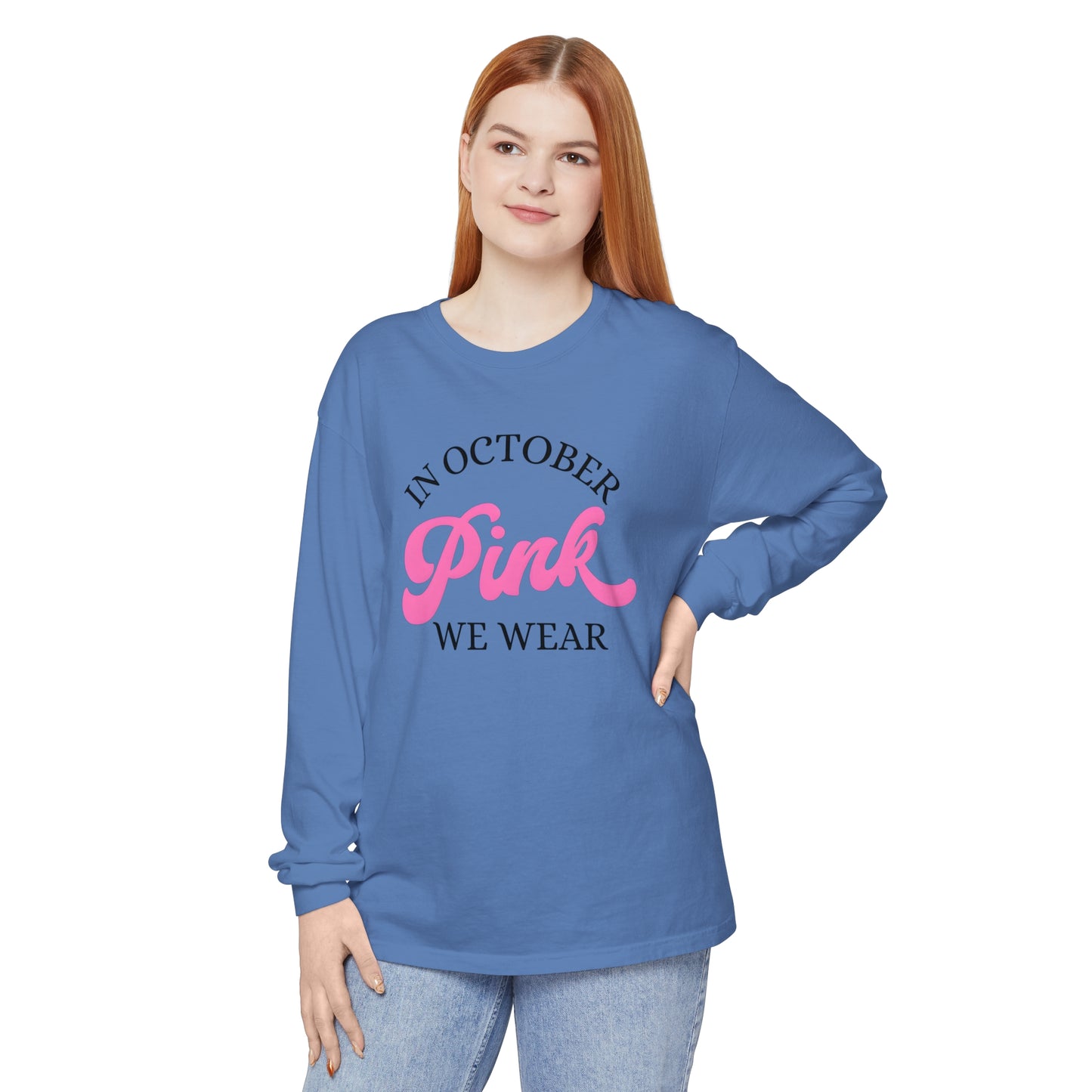 In October Unisex Garment-dyed Long Sleeve T-Shirt