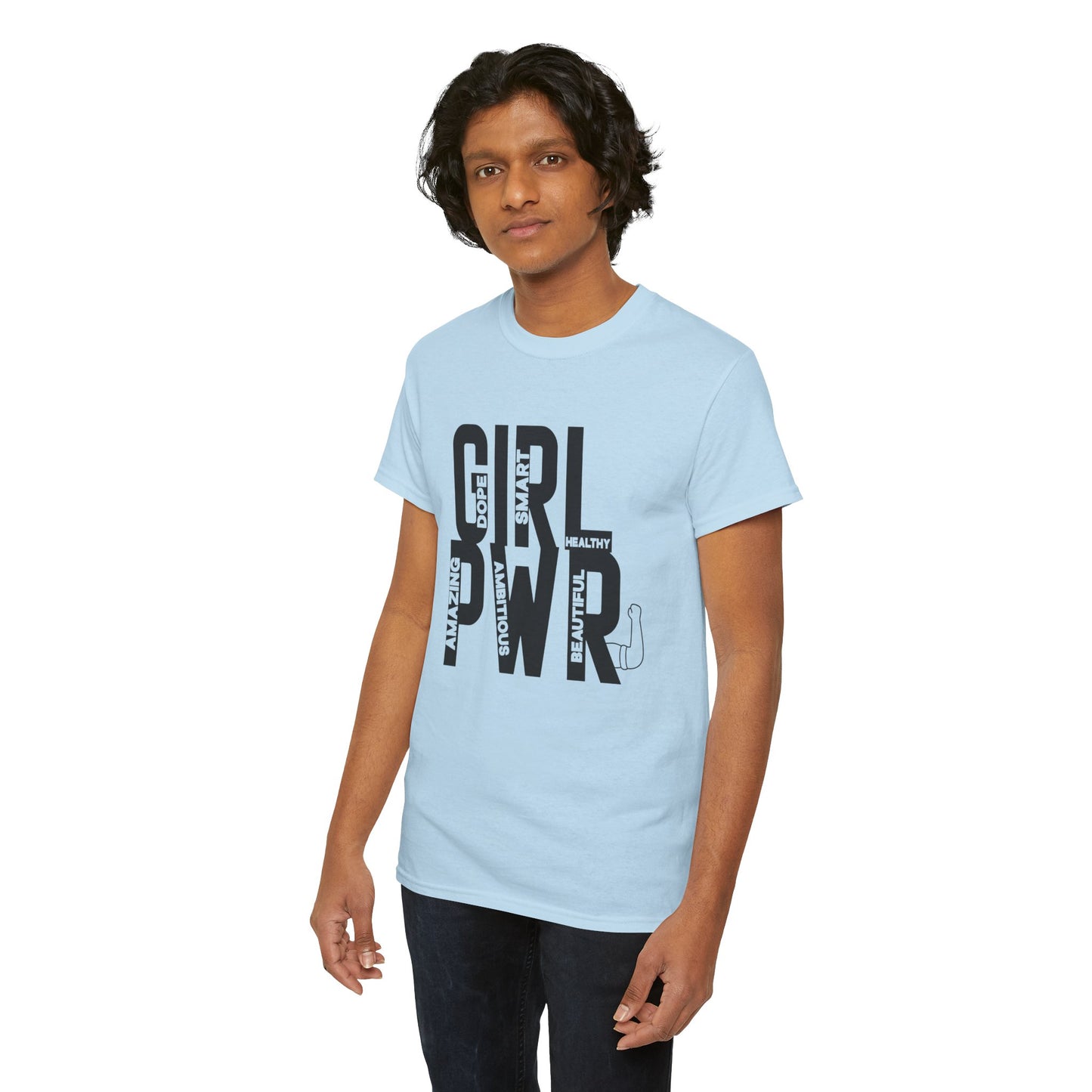 GIRL PWR Printed T Shirt with Hearts