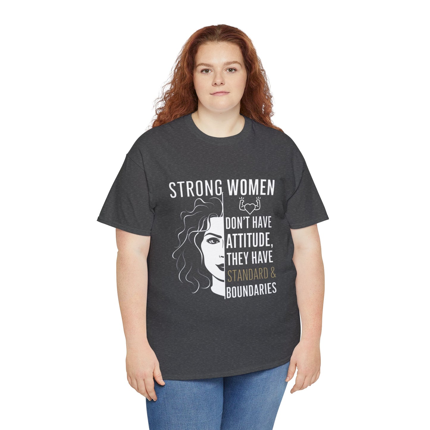 Strong Women Printed T Shirt with Hearts