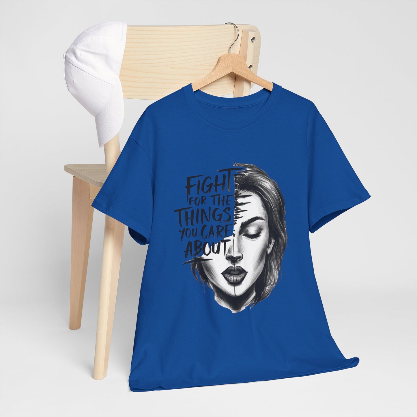 Fight Printed T Shirt with Hearts