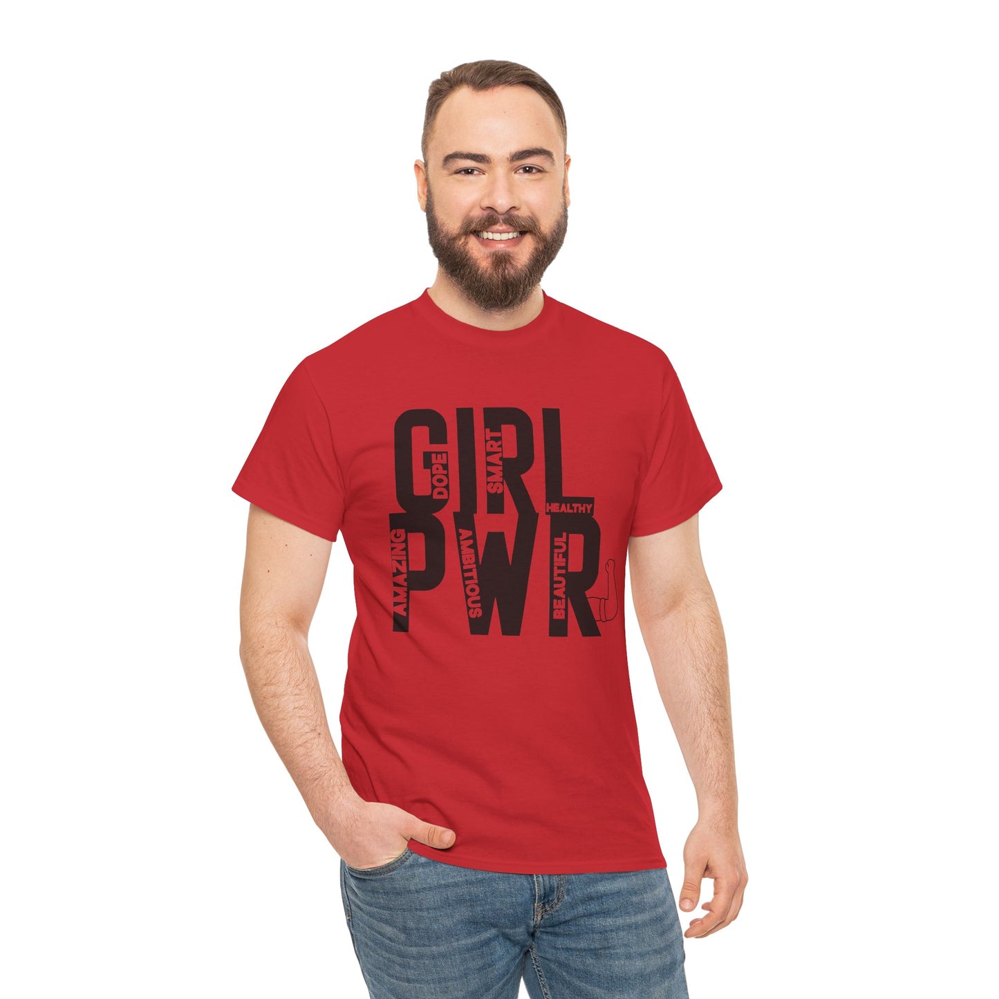 GIRL PWR Printed T Shirt with Hearts