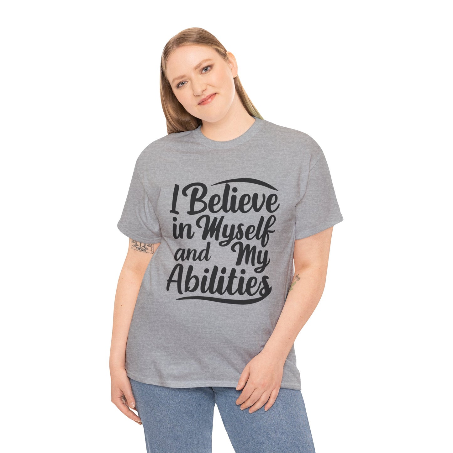 I Believe Printed T Shirt with Hearts