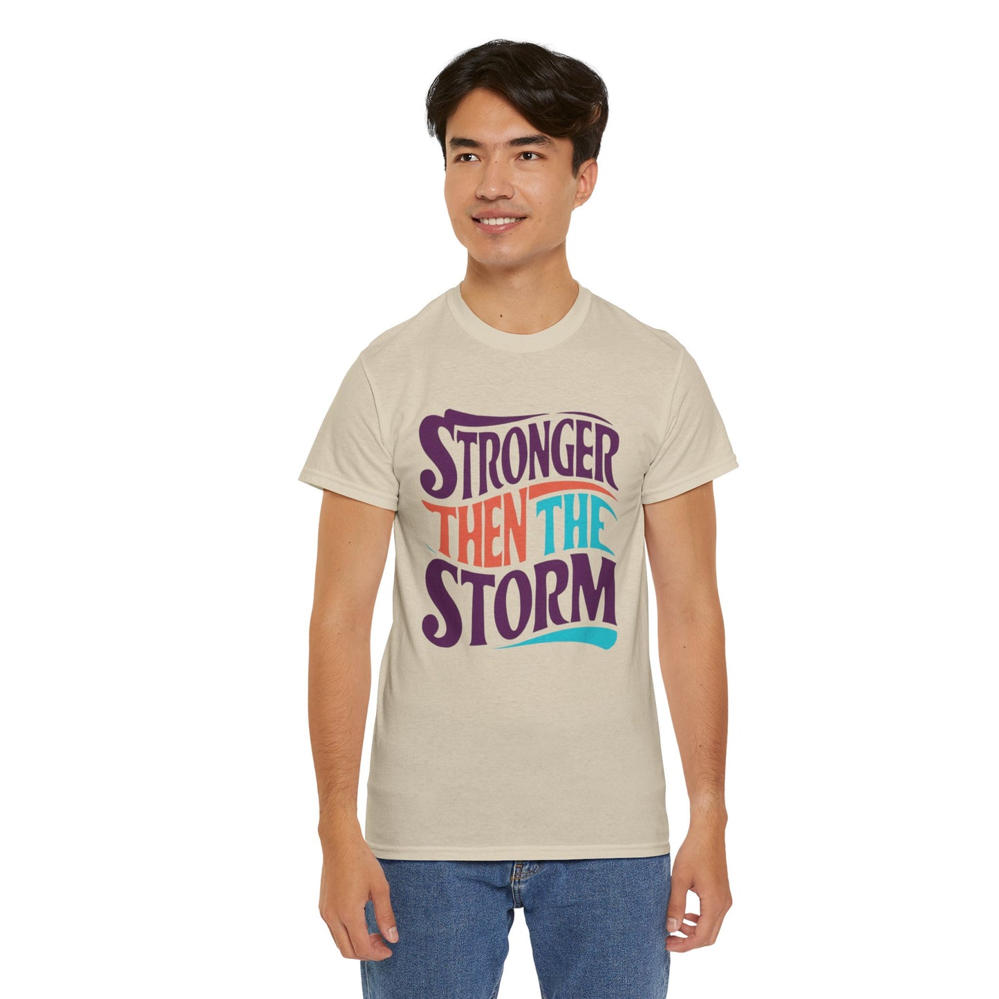 Stronger Then  Printed T Shirt with Hearts