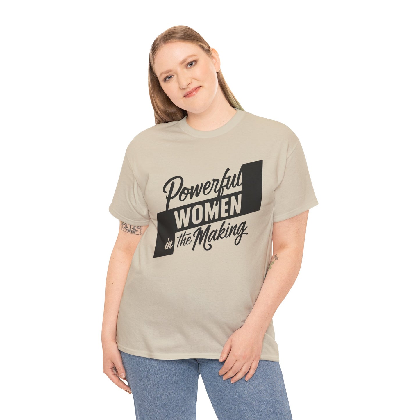 Powerful Women Printed T Shirt with Hearts