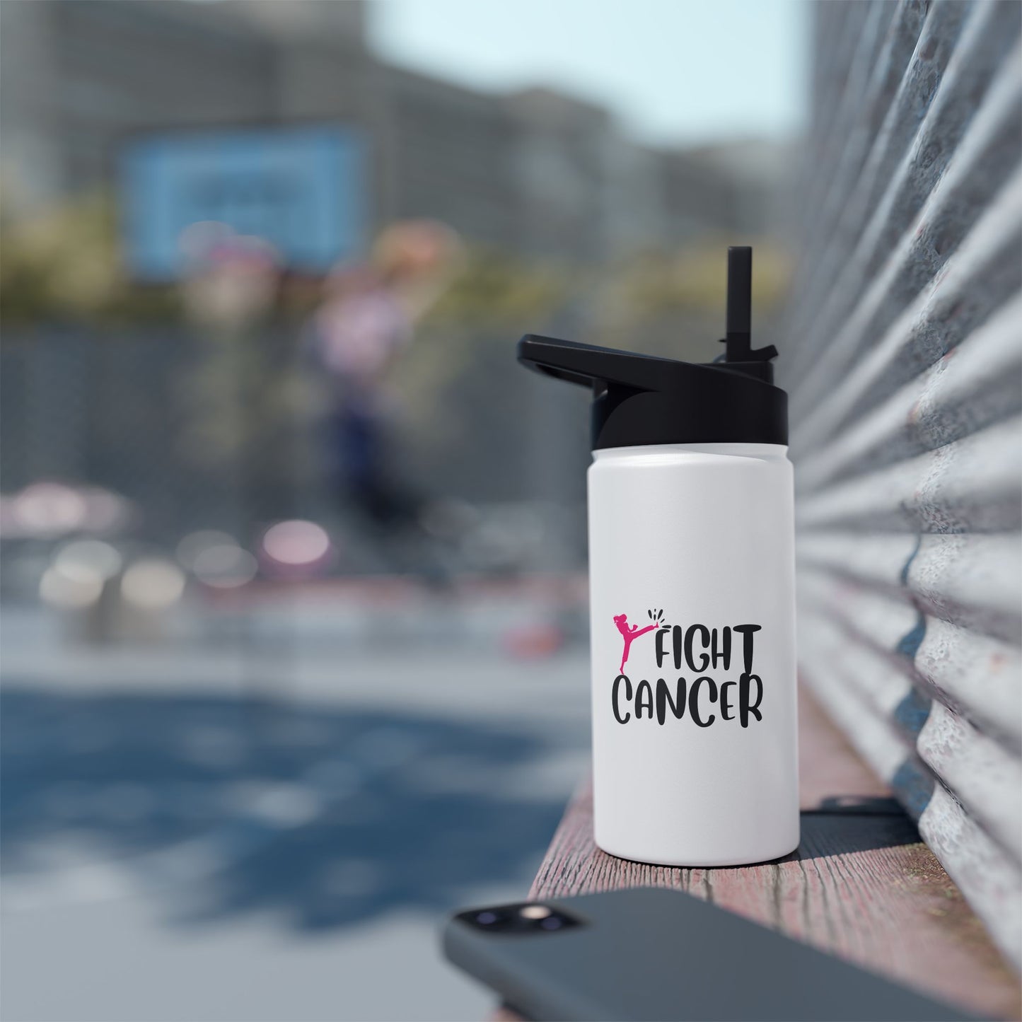 Fight Cancer  Stainless Steel Water Bottle, Standard Lid