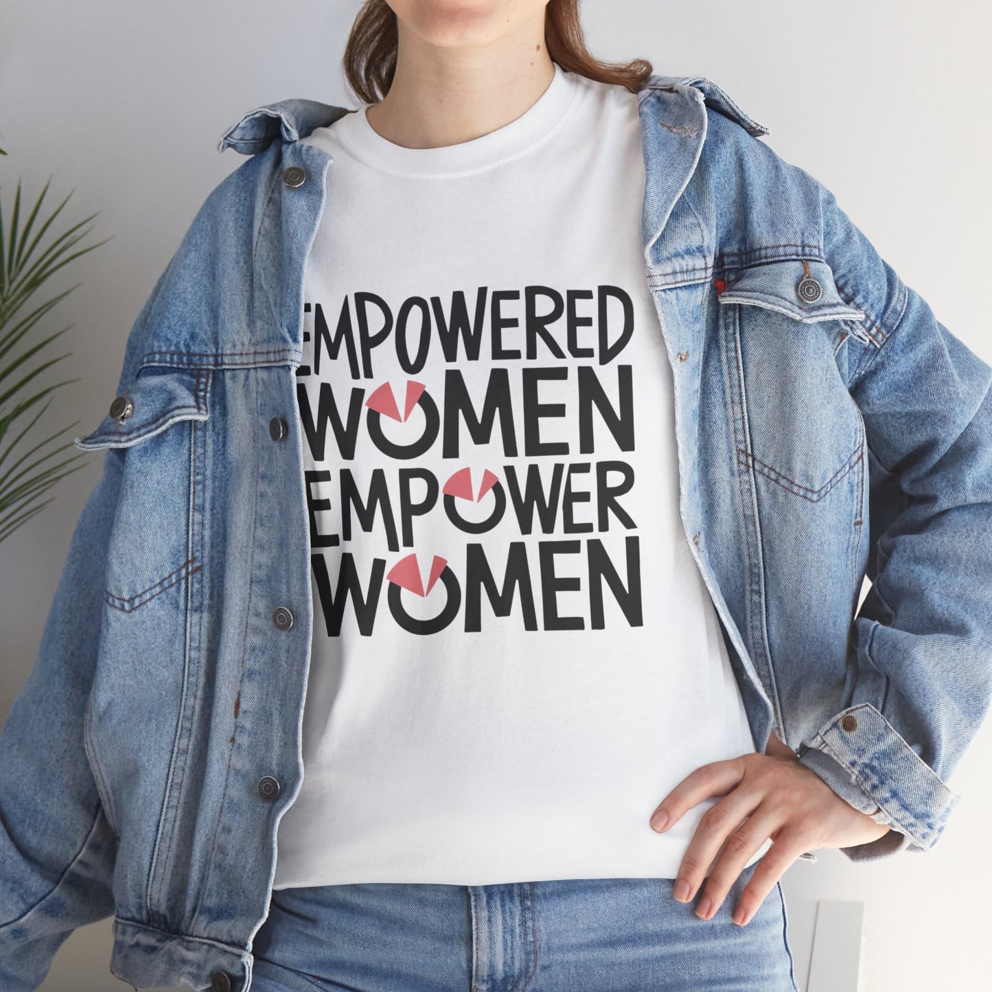 Empowered Printed T Shirt with Hearts